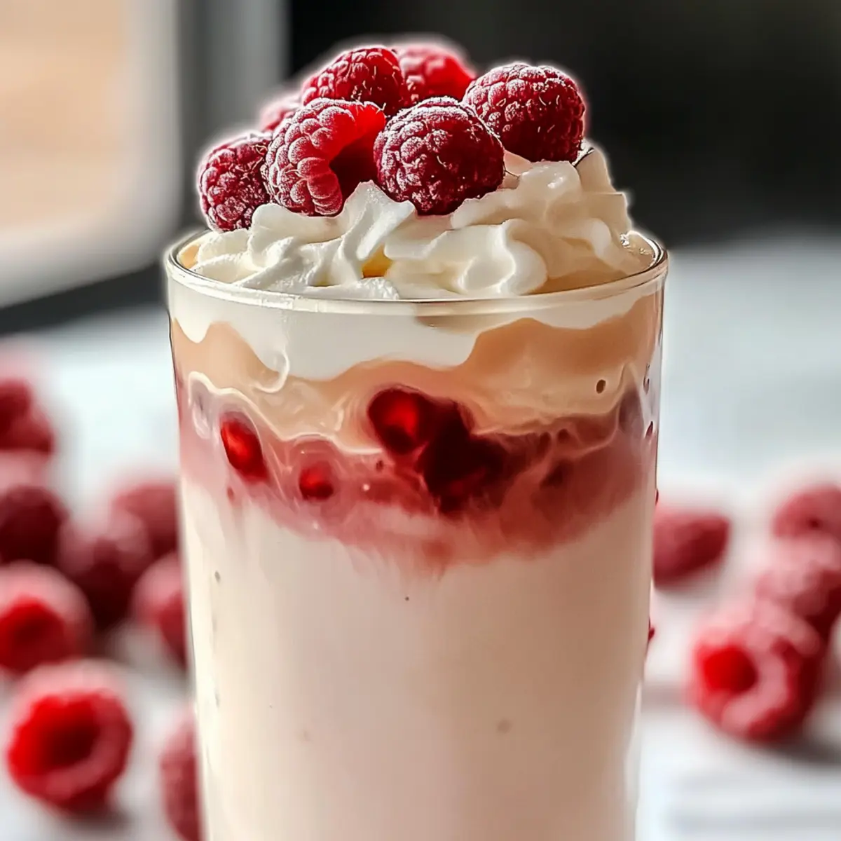 Erfrischender Vanille Himbeer Eiskaffee zum Selbermachen