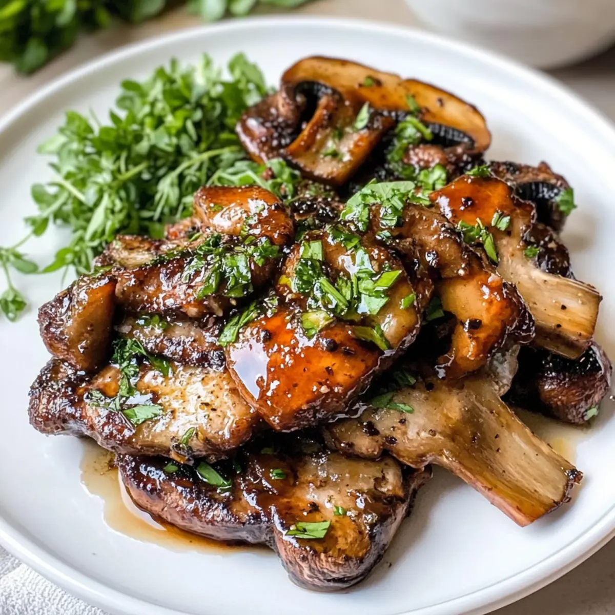 Luftfritteuse Austernpilzsteaks mit Balsamico-Glasur