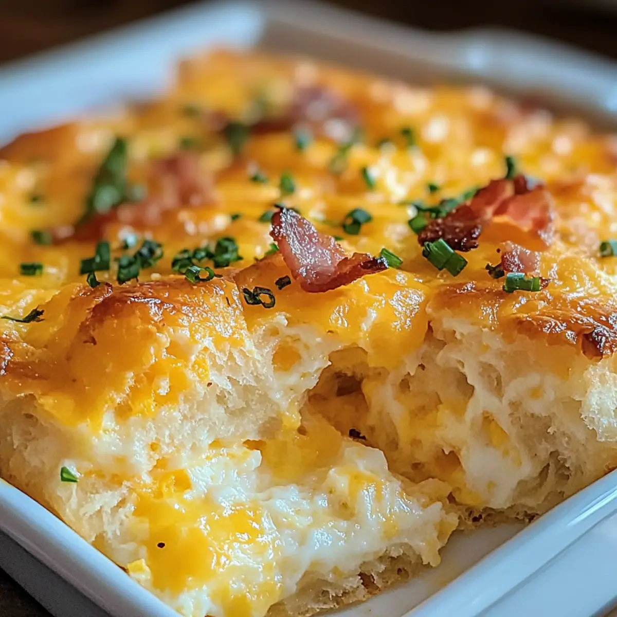 Cheddar Biscuit Eier Auflauf für ein herzhaftes Frühstück