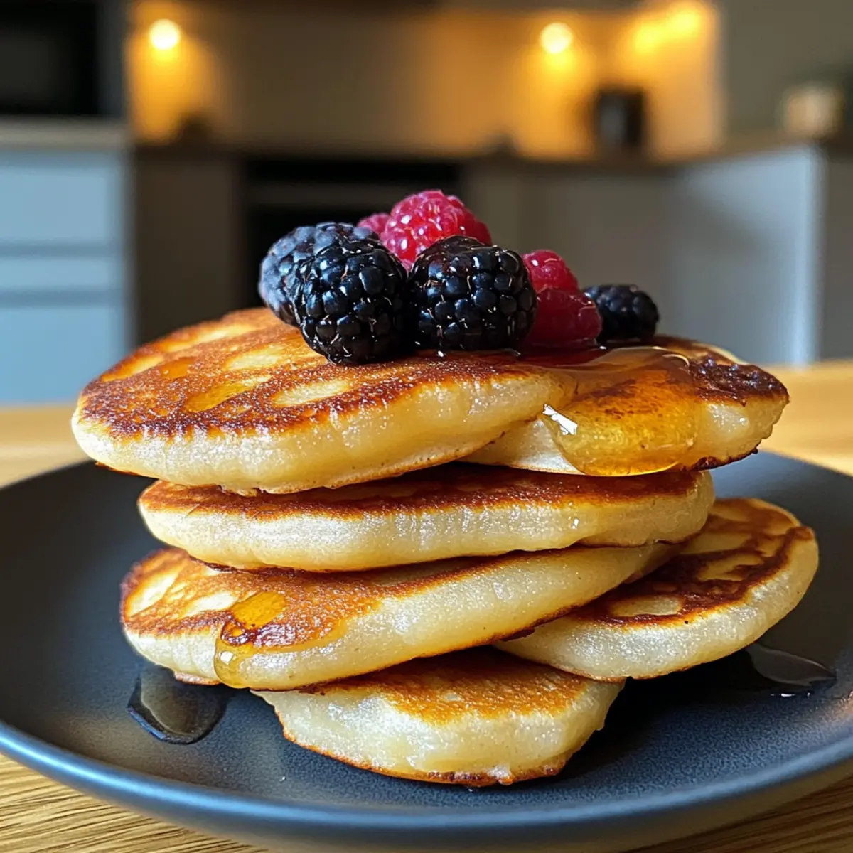 Kauzige Mochi-Pfannkuchen mit verschiedenen Toppings