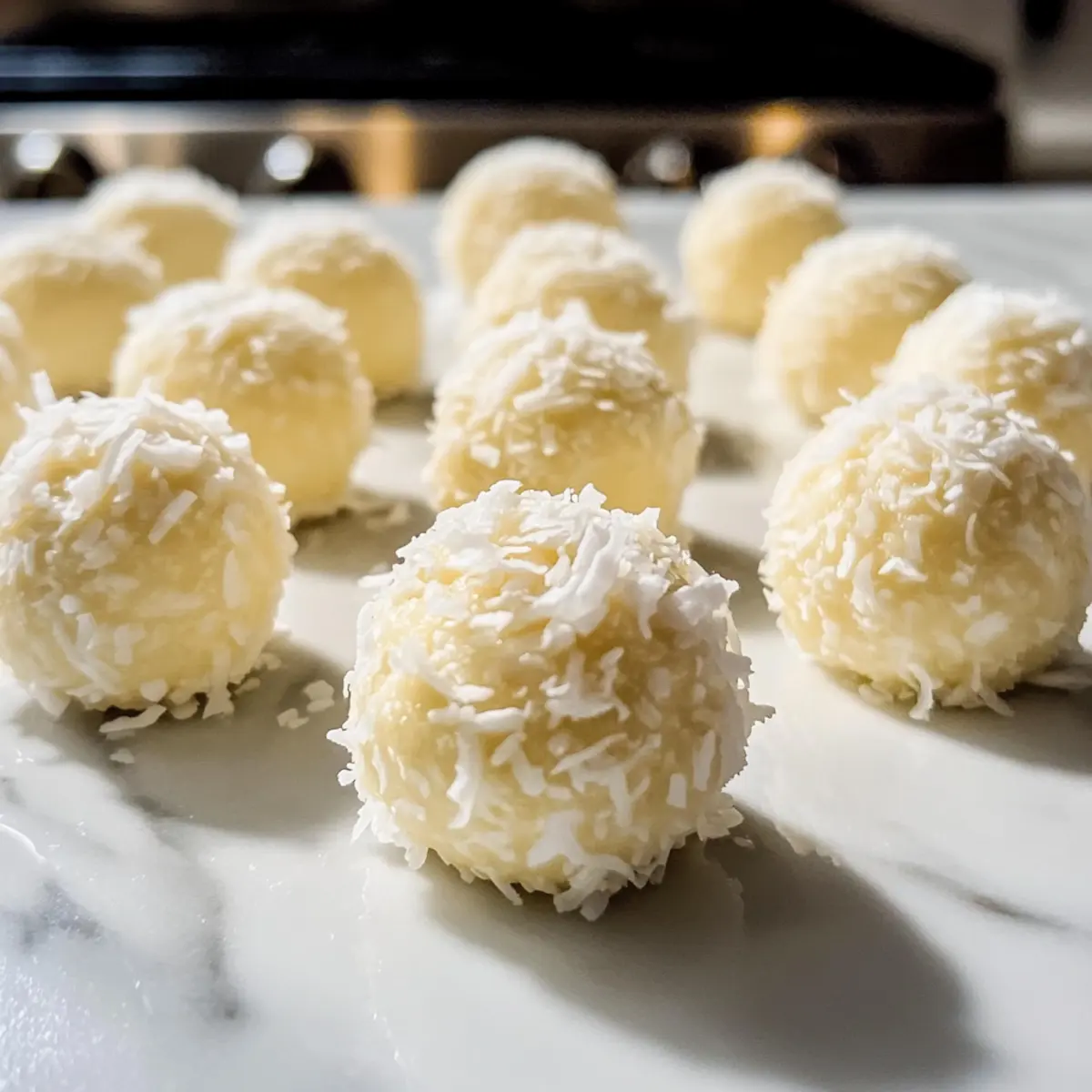 Kokosnuss-Schneeball-Käsekuchen-Bissen für Feste
