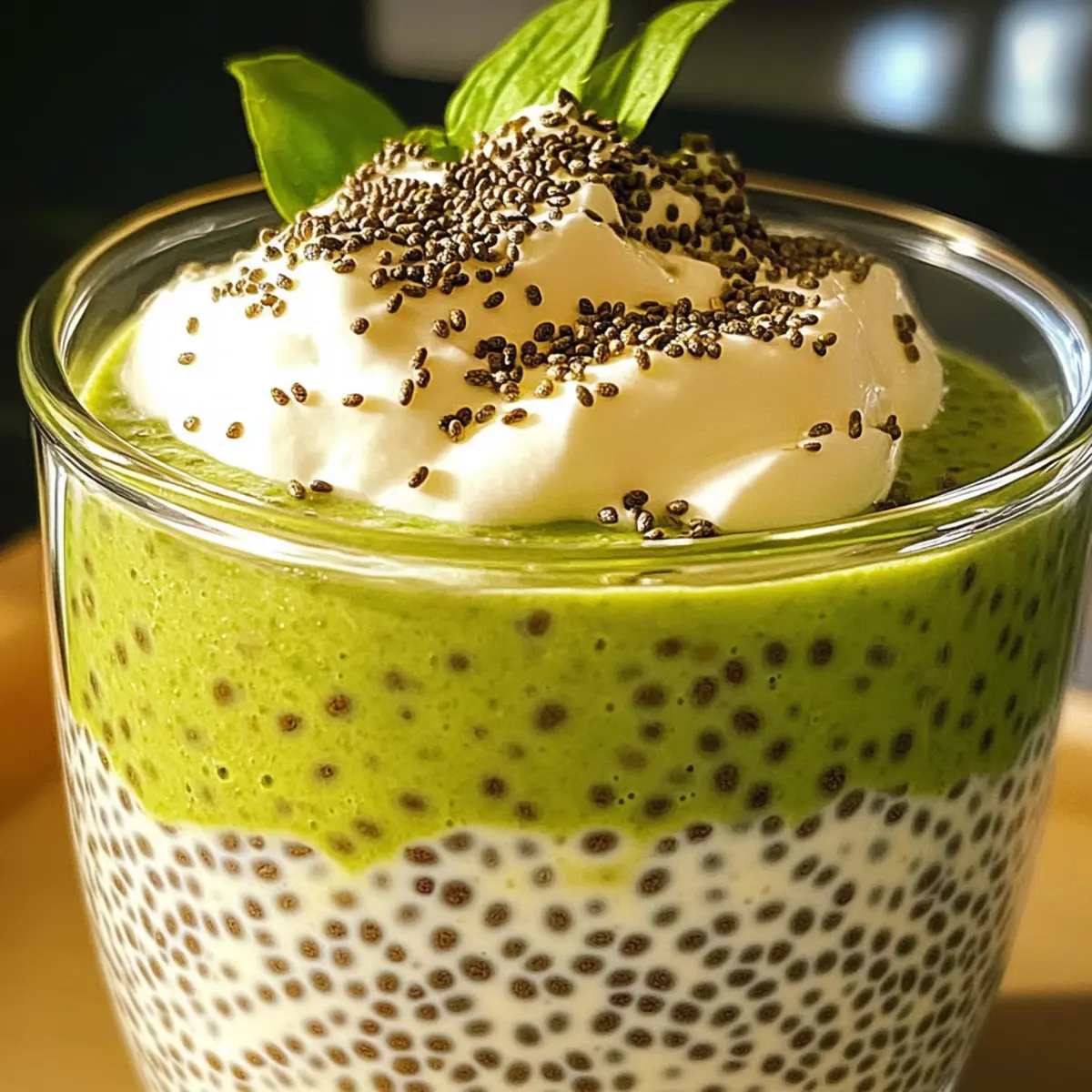 Cremiger Matcha Chia Pudding für einen Energieschub