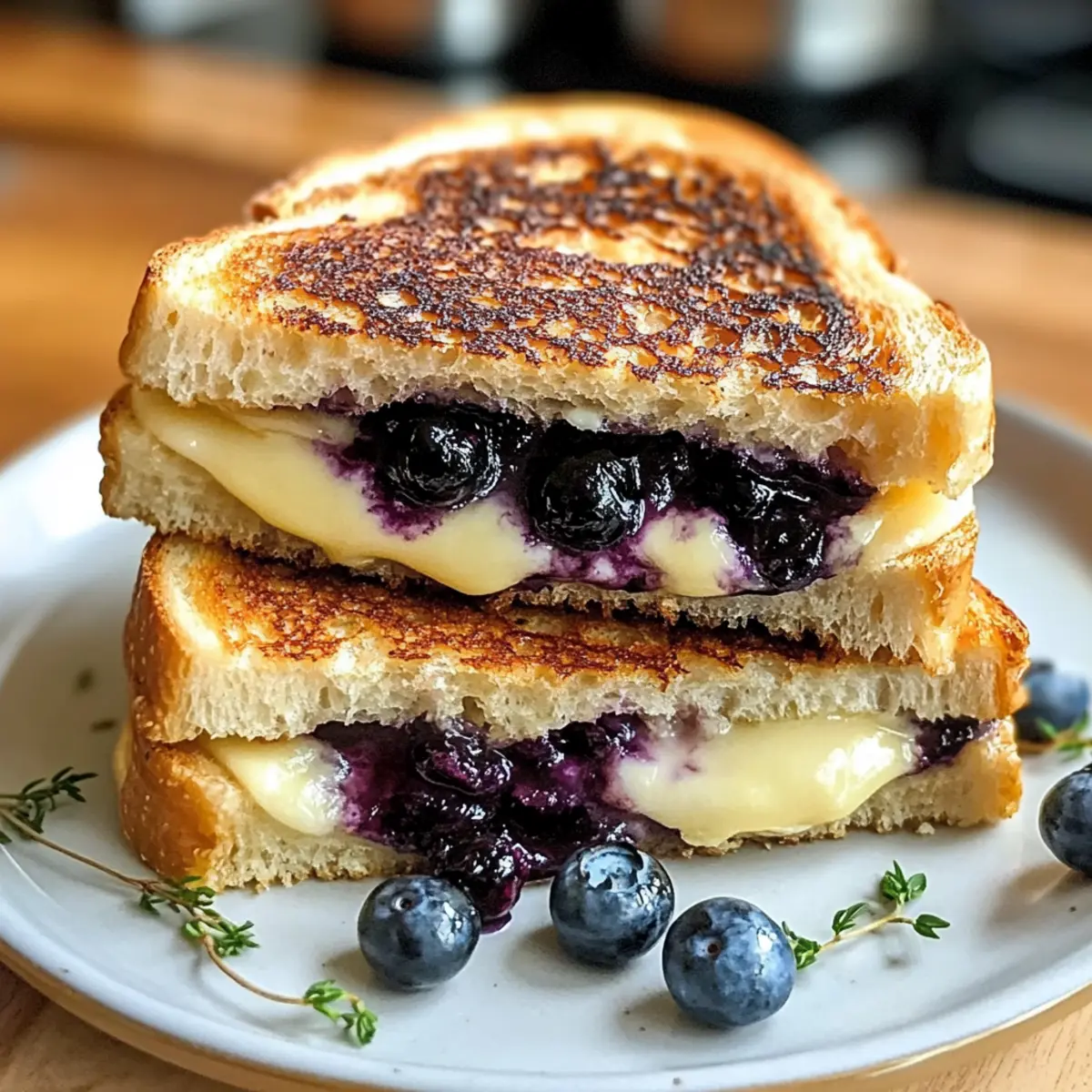 Knuspriger Blaubeer-Überbackener Käse Liebeserklärung