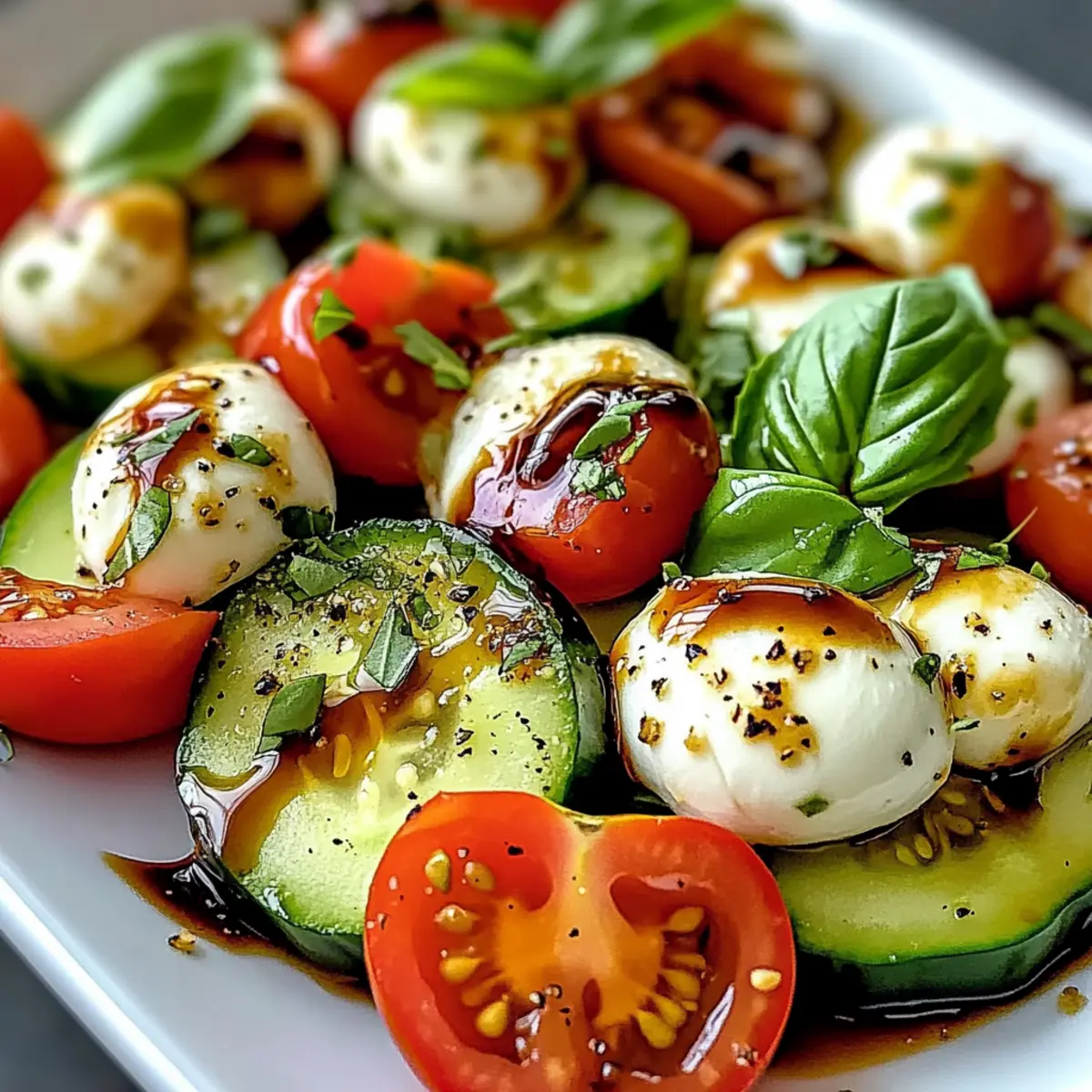 Gurkensalat mit Caprese für den perfekten Sommergenuss