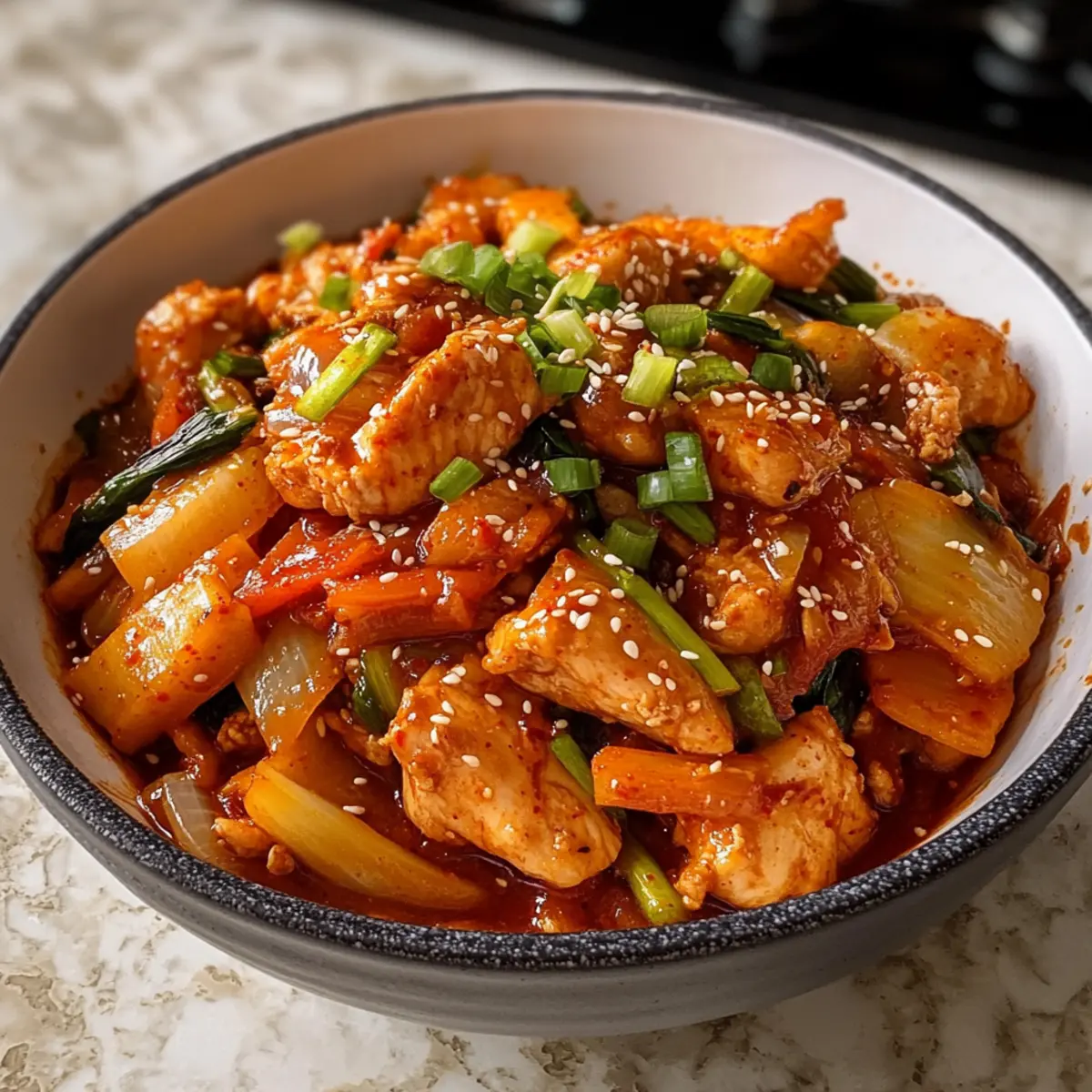 Dakgalbi – Köstliches Koreanisches Pfannen-Hühnchen
