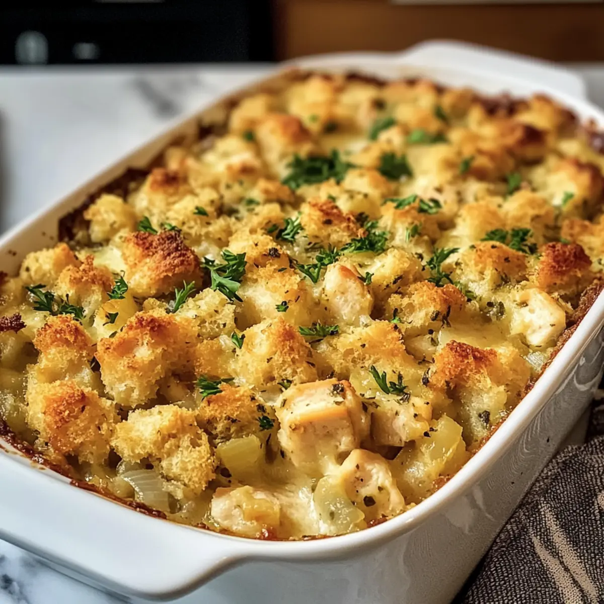 Einfache Hähnchen- und Stuffing-Auflauf für jeden Tag