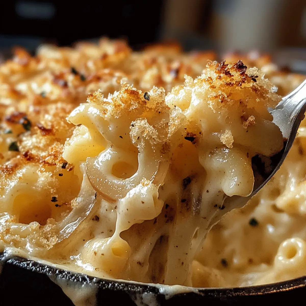 Französische Zwiebel-Suppe Mac & Käse für Herzhaftes Glück