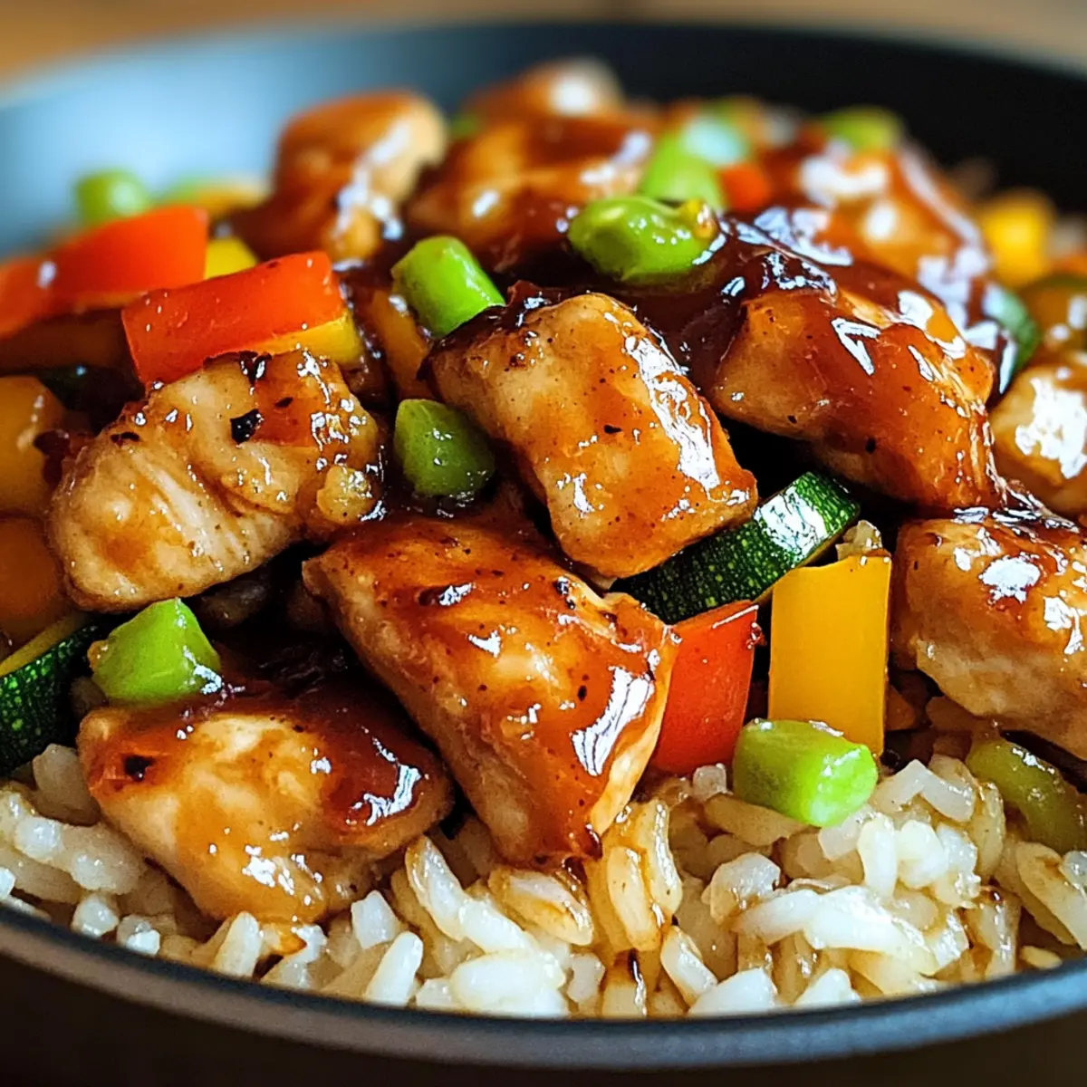 Honig BBQ Hähnchen Reis in nur 30 Minuten