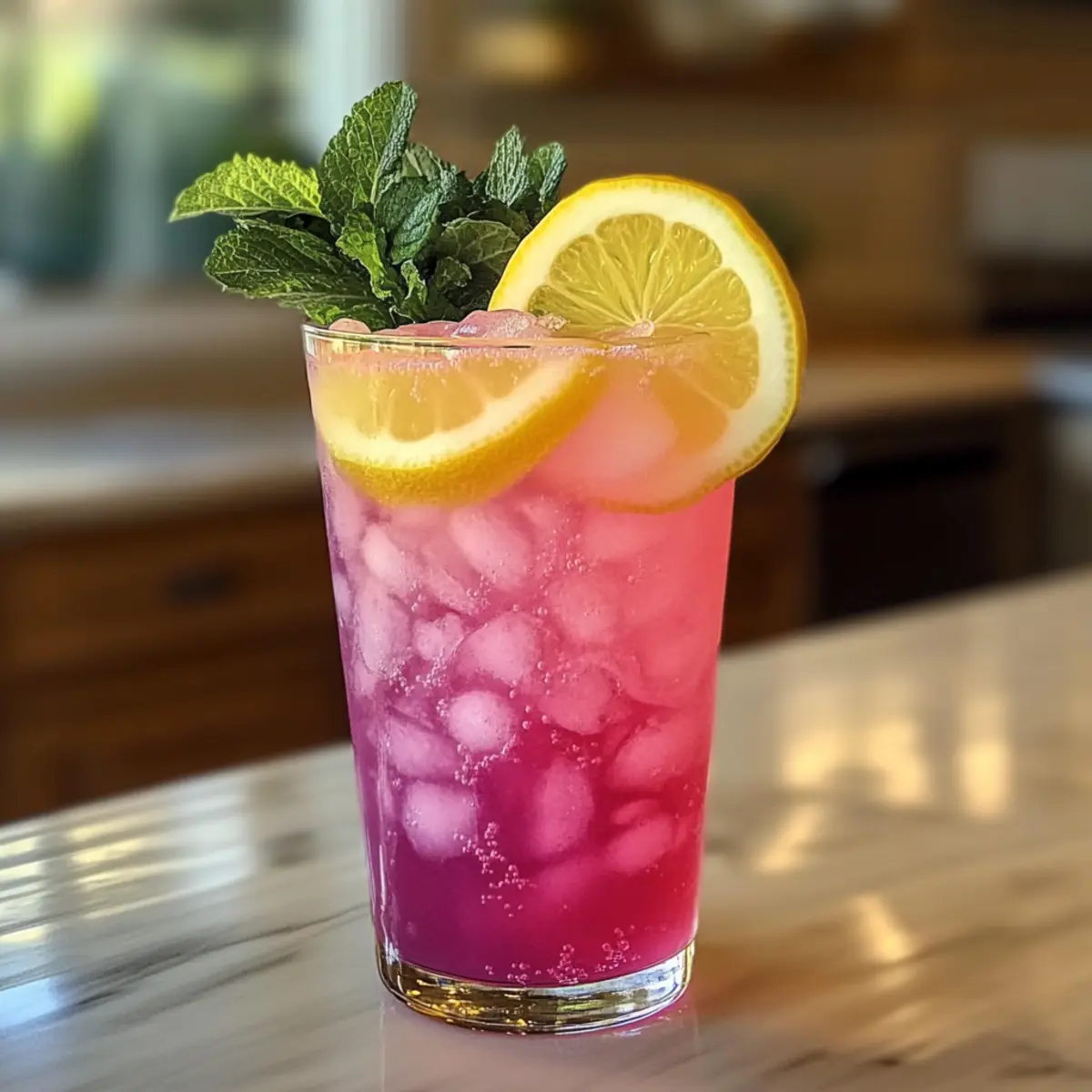 Erfrischende Honig Zitrone Pinke Limonade für den Sommer