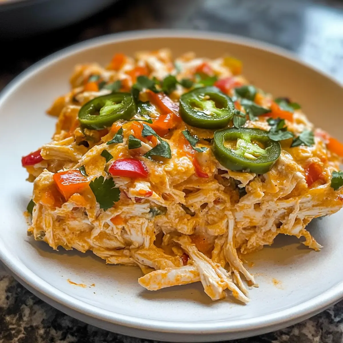 Jalapeño Buffalo Hühnchen Auflauf für jeden Tag