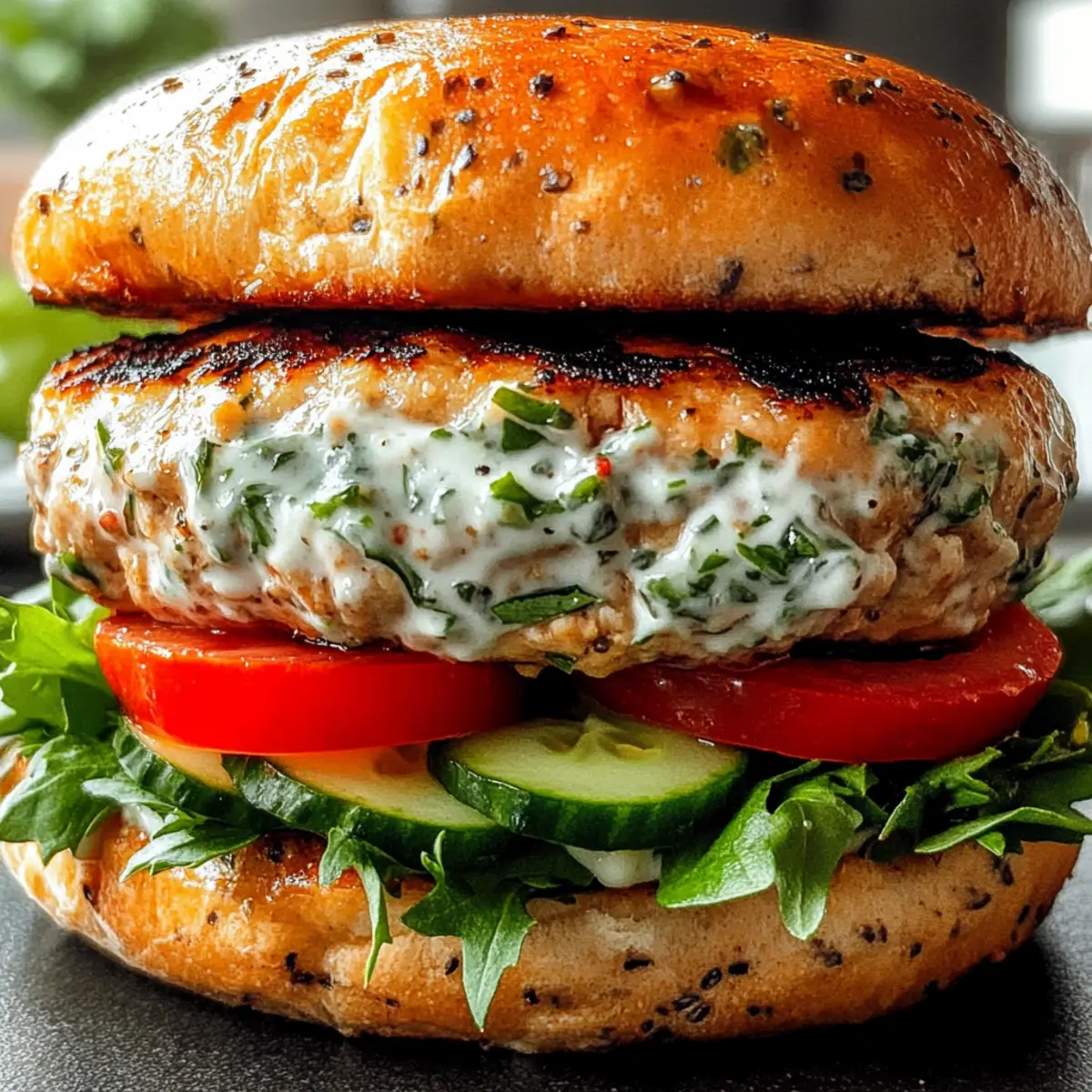 Saftige griechische Hähnchenburger mit Tzatziki genießen