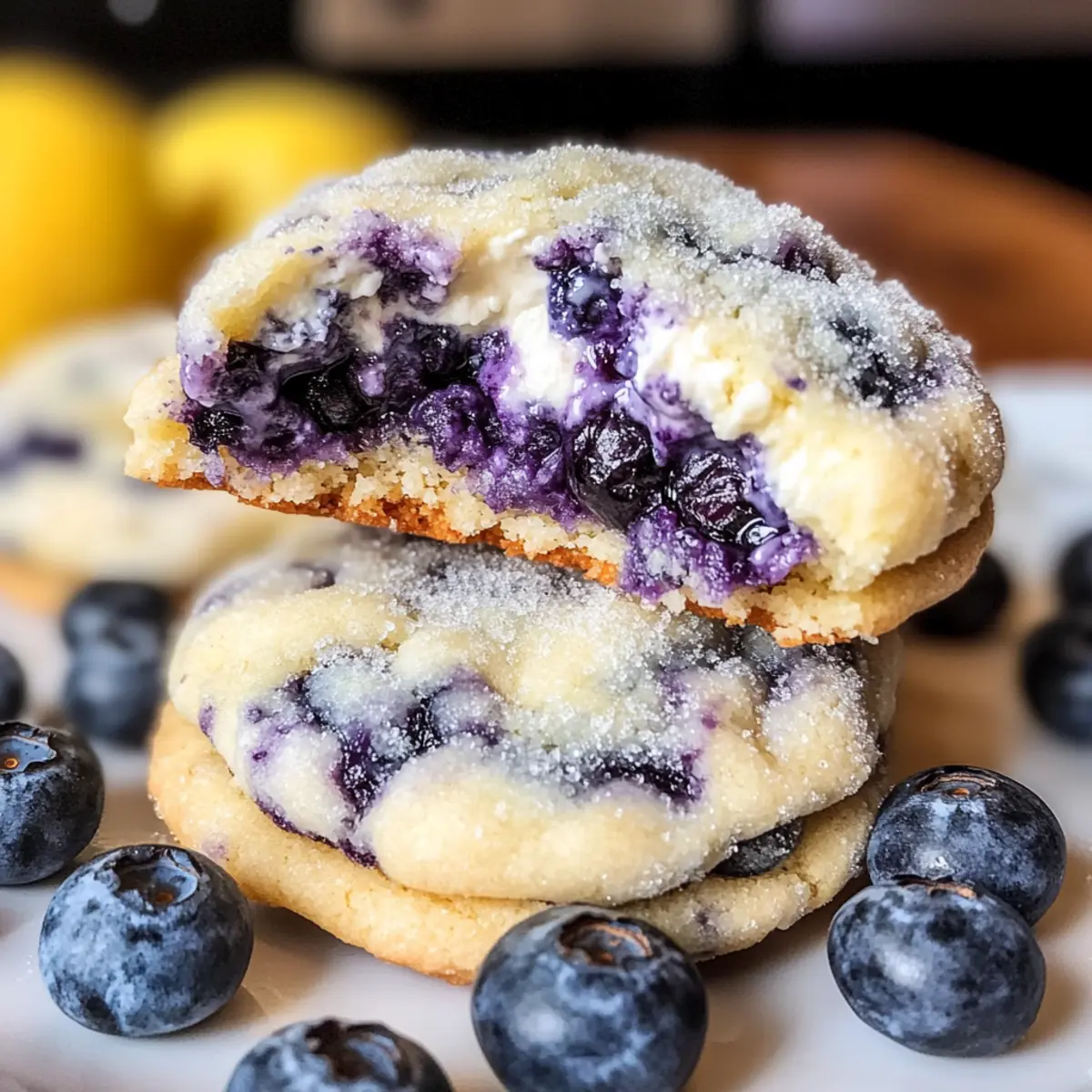 Zitronen-Blaubeer-Käsekuchen-Plätzchen für den Genuss
