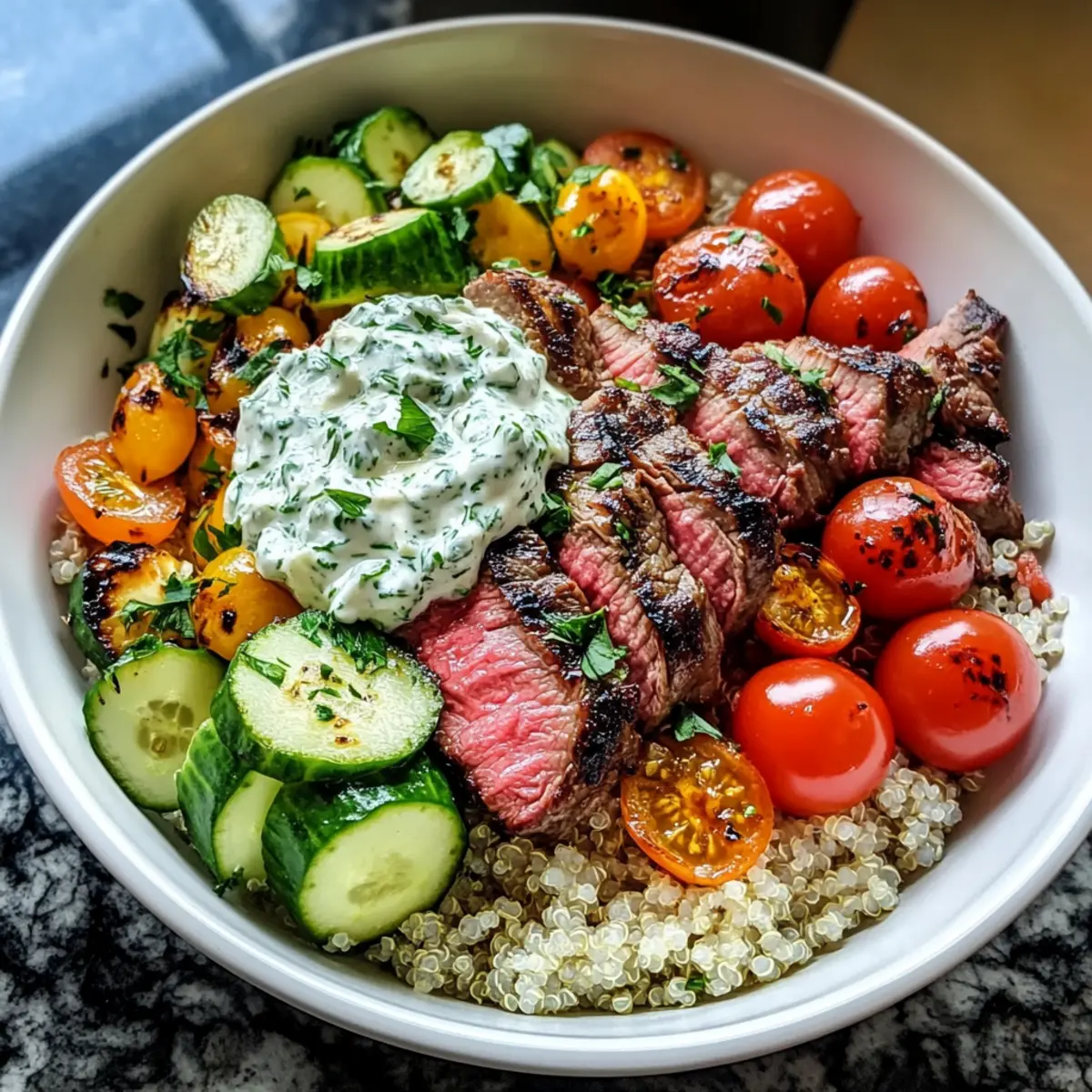 Mittelmeer Steak Schale für gesunde Feinschmecker