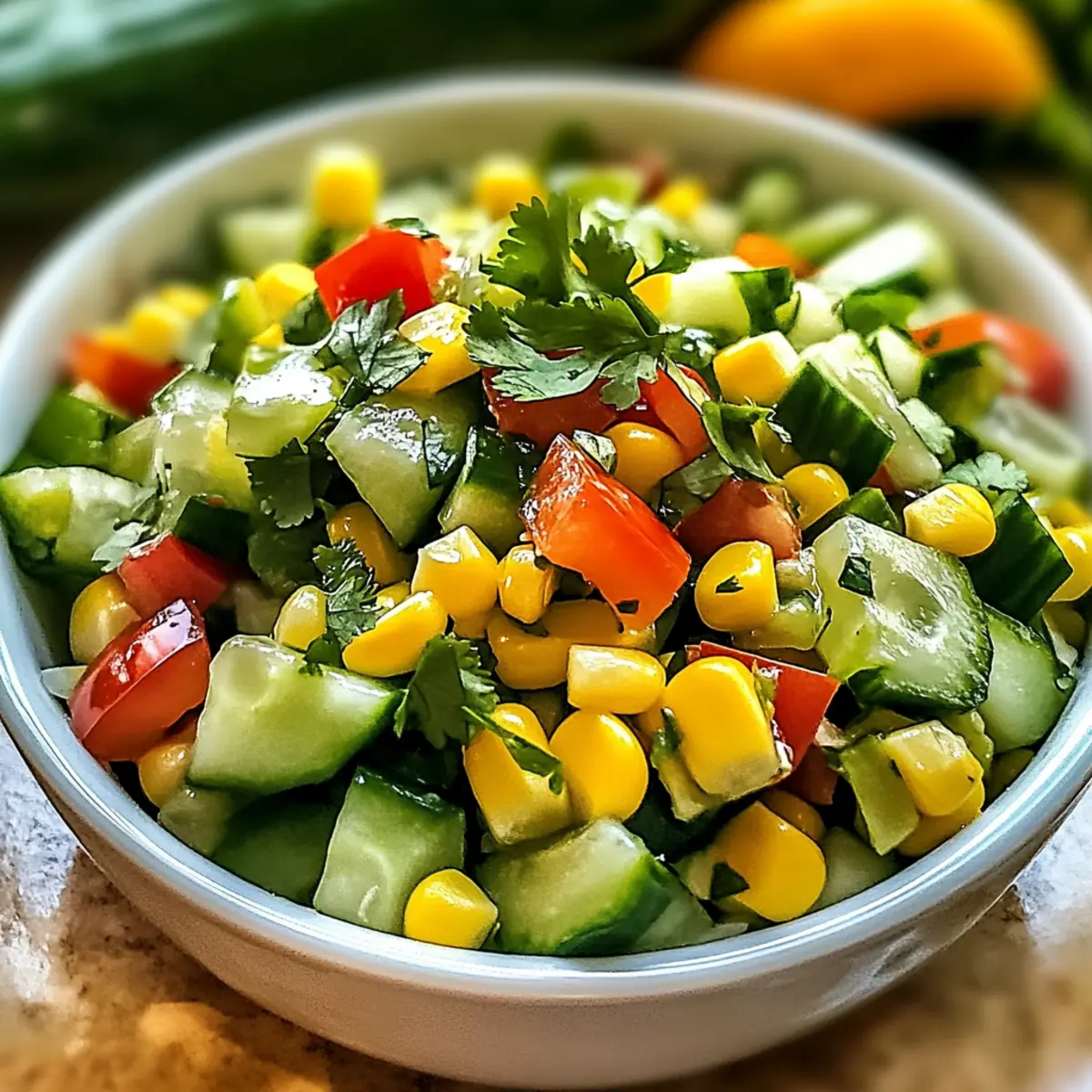 Frischer Mexikanischer Gurkensalat für jeden Tag