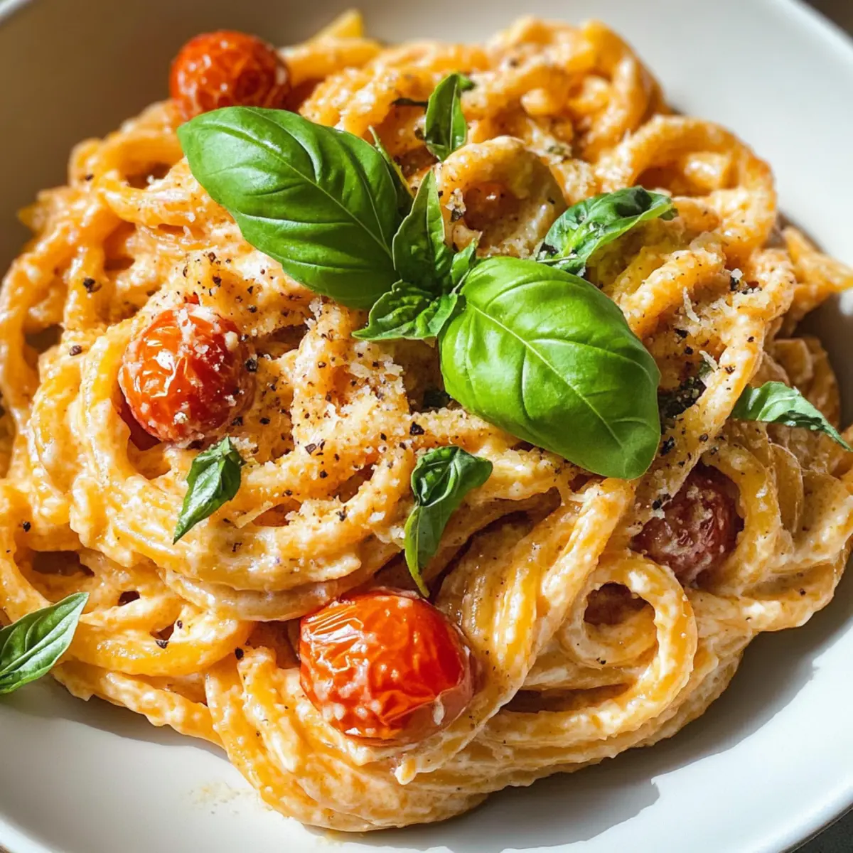 Geröstete Tomaten und Knoblauch Ricotta Pasta schnell gemacht