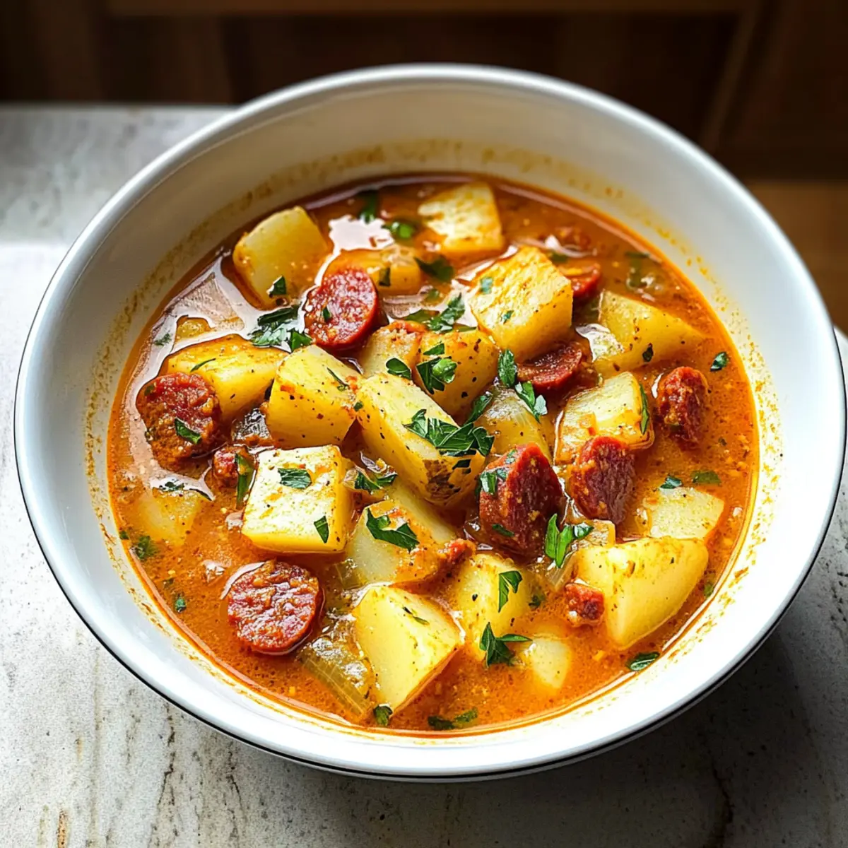 Spanische Kartoffelsuppe mit Chorizo für Gemütliche Abende