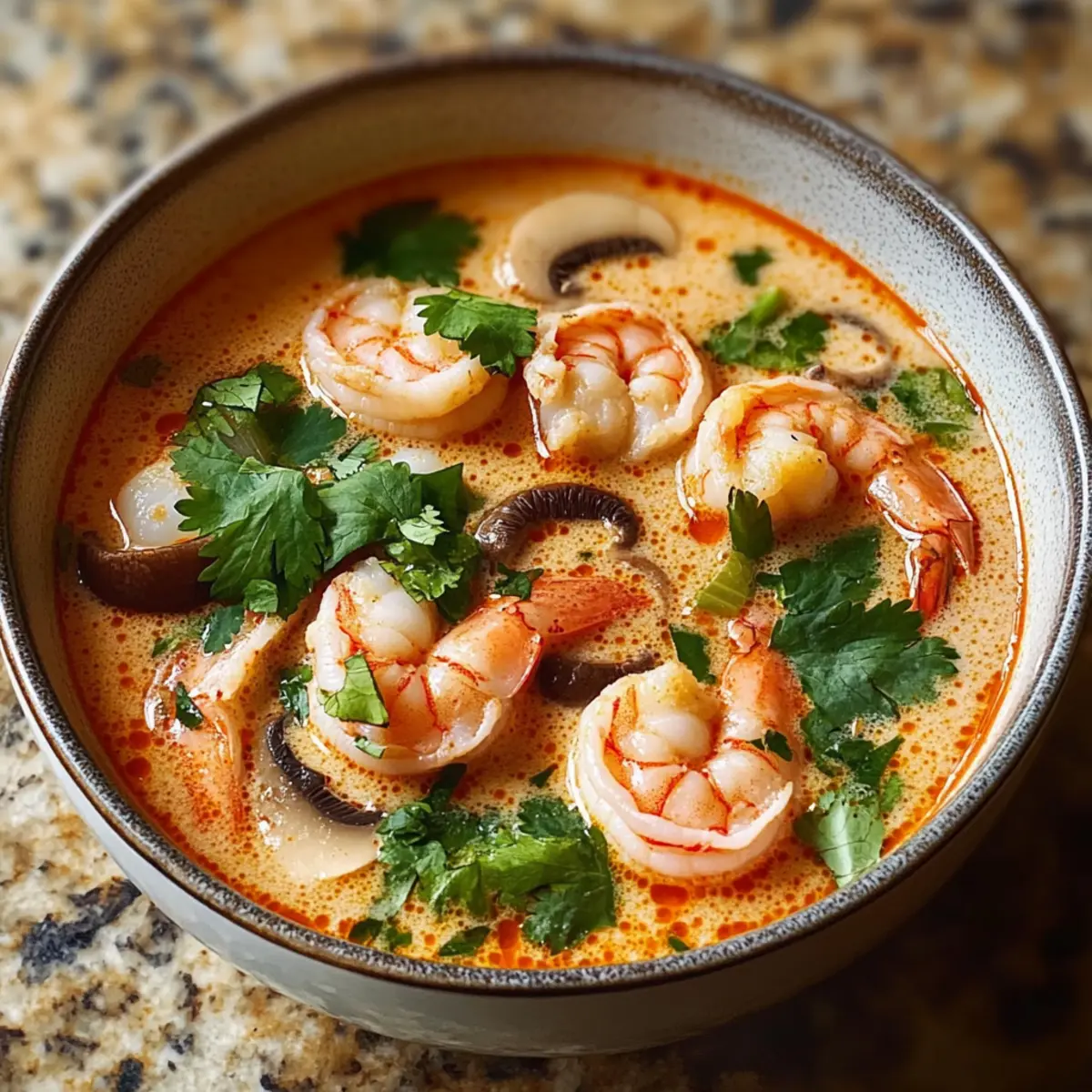 Würzige Kokosnuss Garnelensuppe für jeden Tag