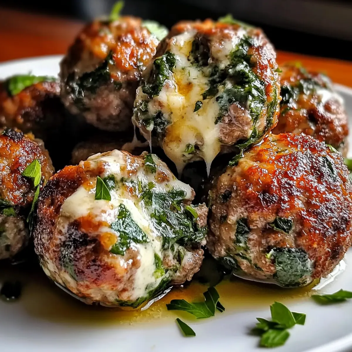 Spinat Knoblauch Fleischbällchen für jeden Anlass