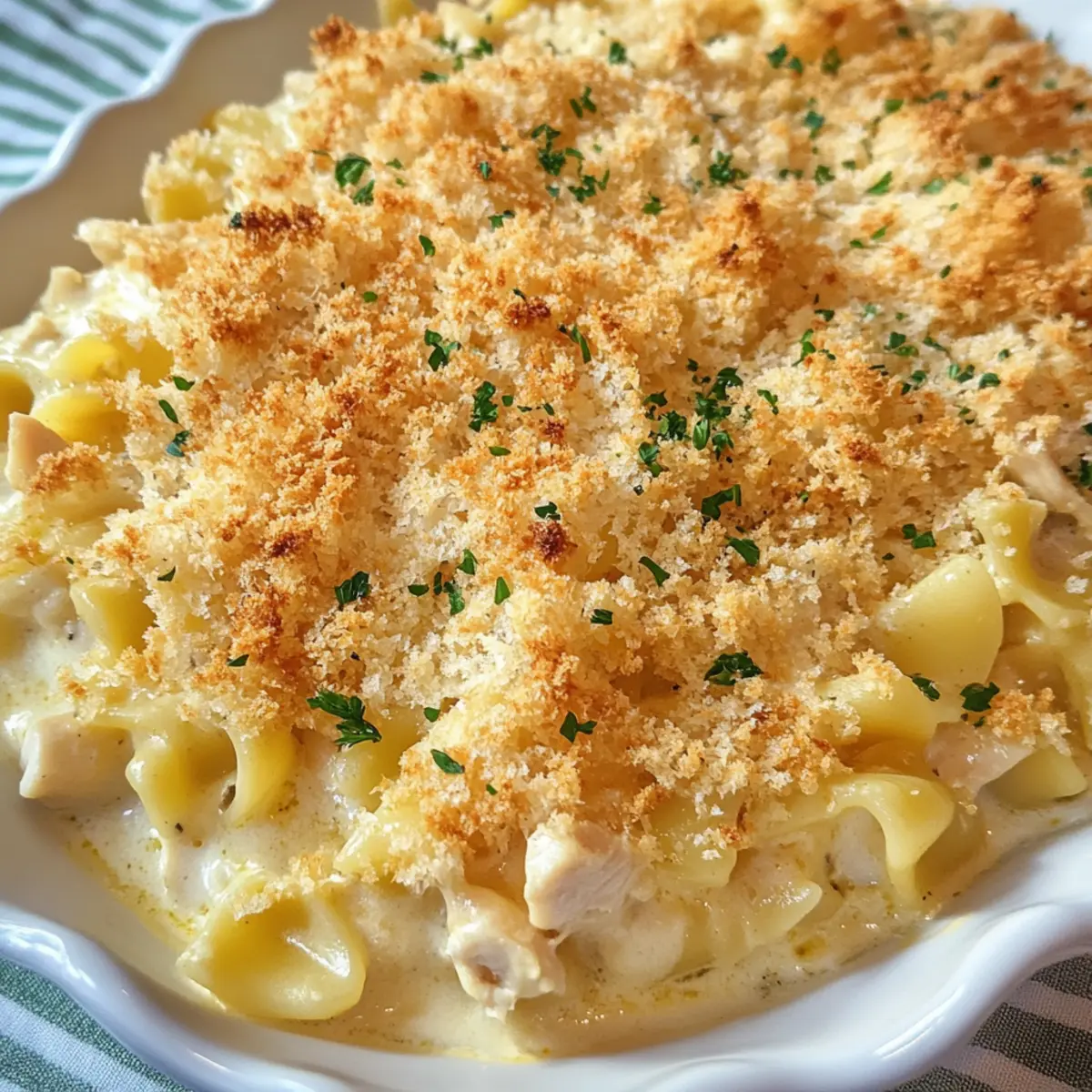 Super einfache Hühnchen-Nudeln Auflauf für die Familie