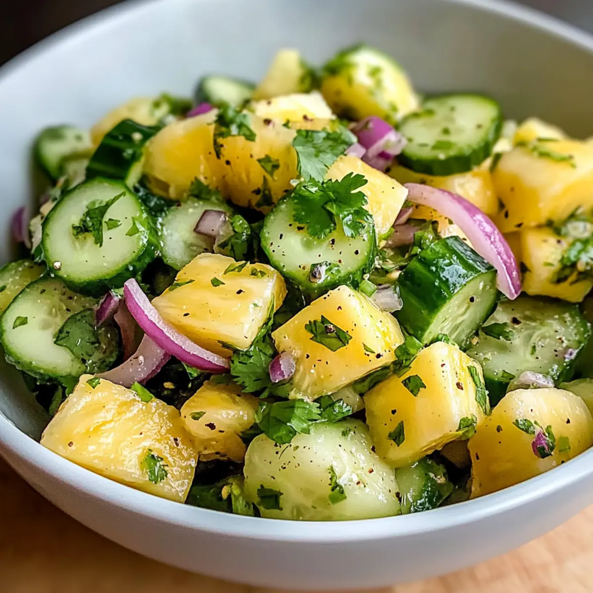 Süßer Ananas Gurkensalat für den perfekten Sommer