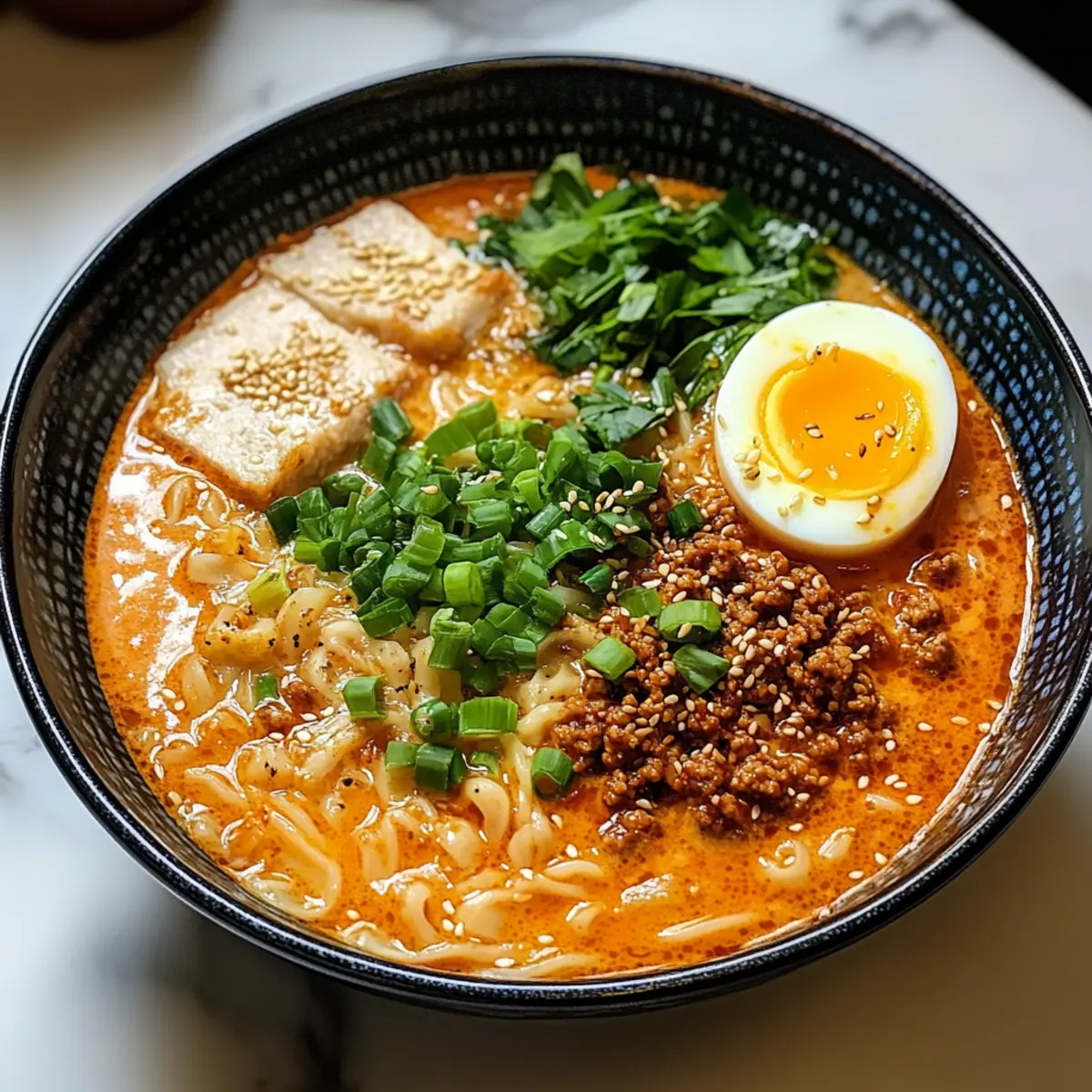 Schmackhafte Tan Tan Ramen mit würziger Sauce