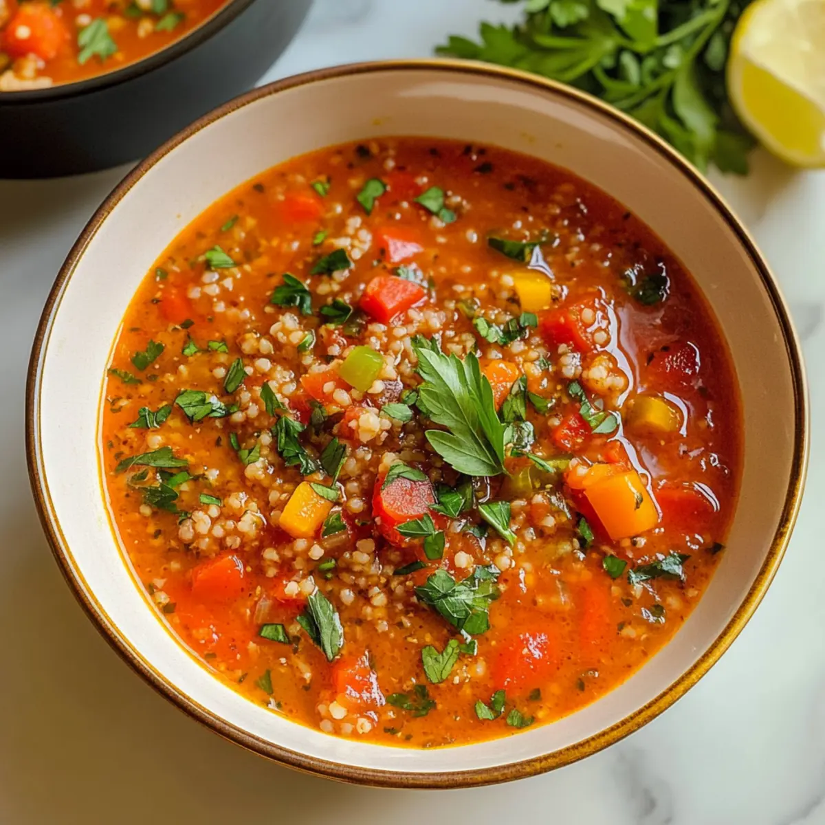 Herzhafte Bulgursuppe für kalte Tage