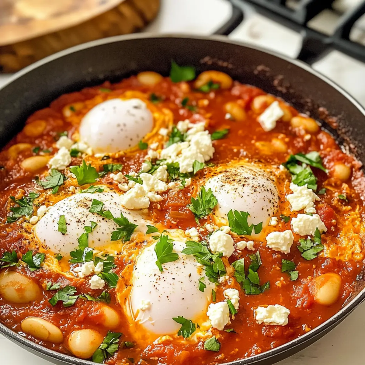 Weißbohnen-Shakshuka mit Feta: Schnell und köstlich