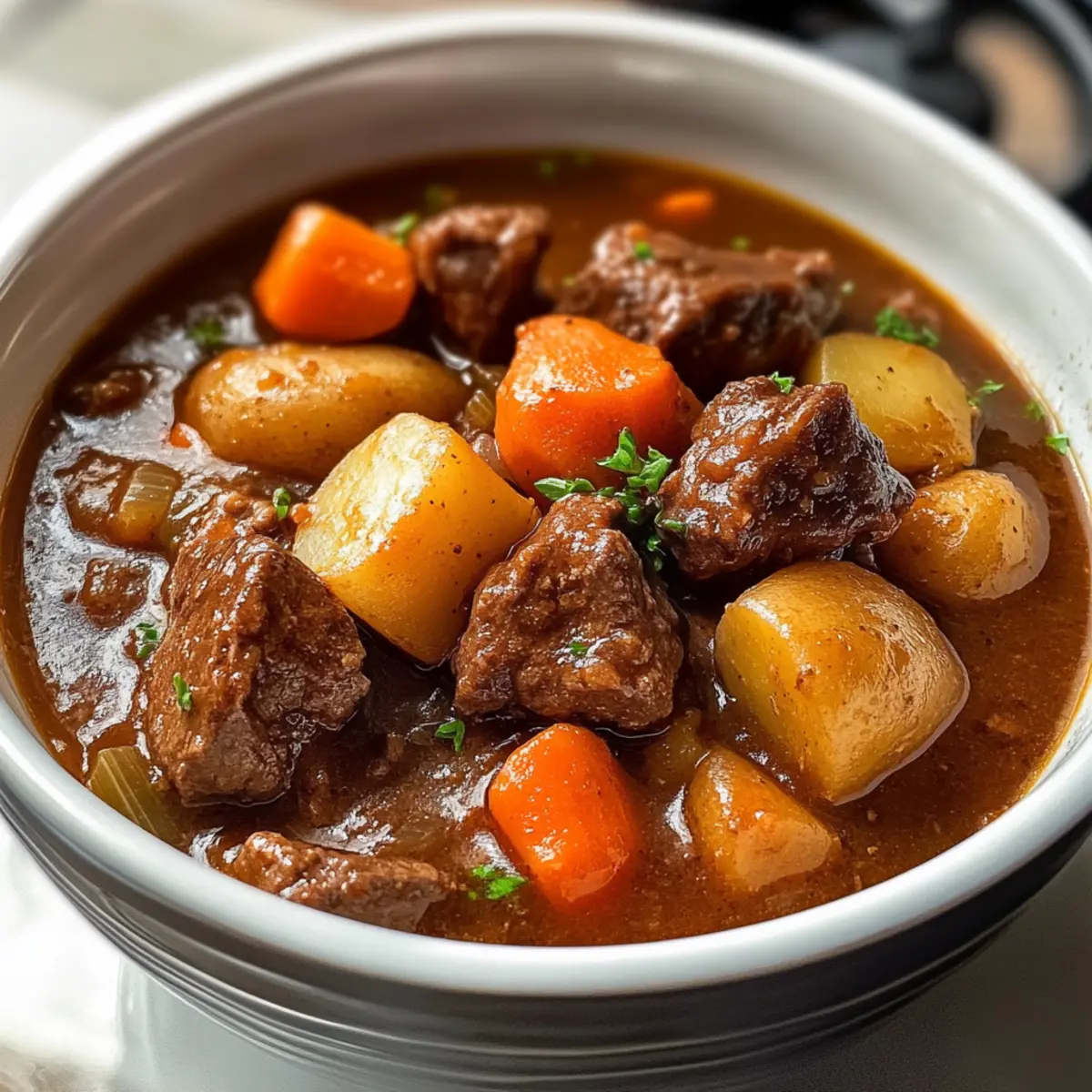 Gesunder Crockpot Rindfleisch-Eintopf für die Seele