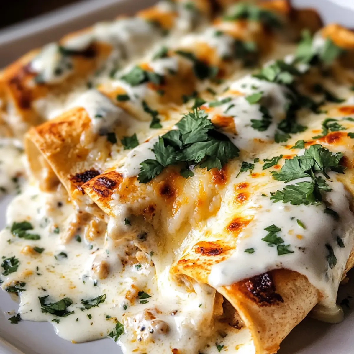 Hühnchen-Enchiladas mit cremiger Weißsauce