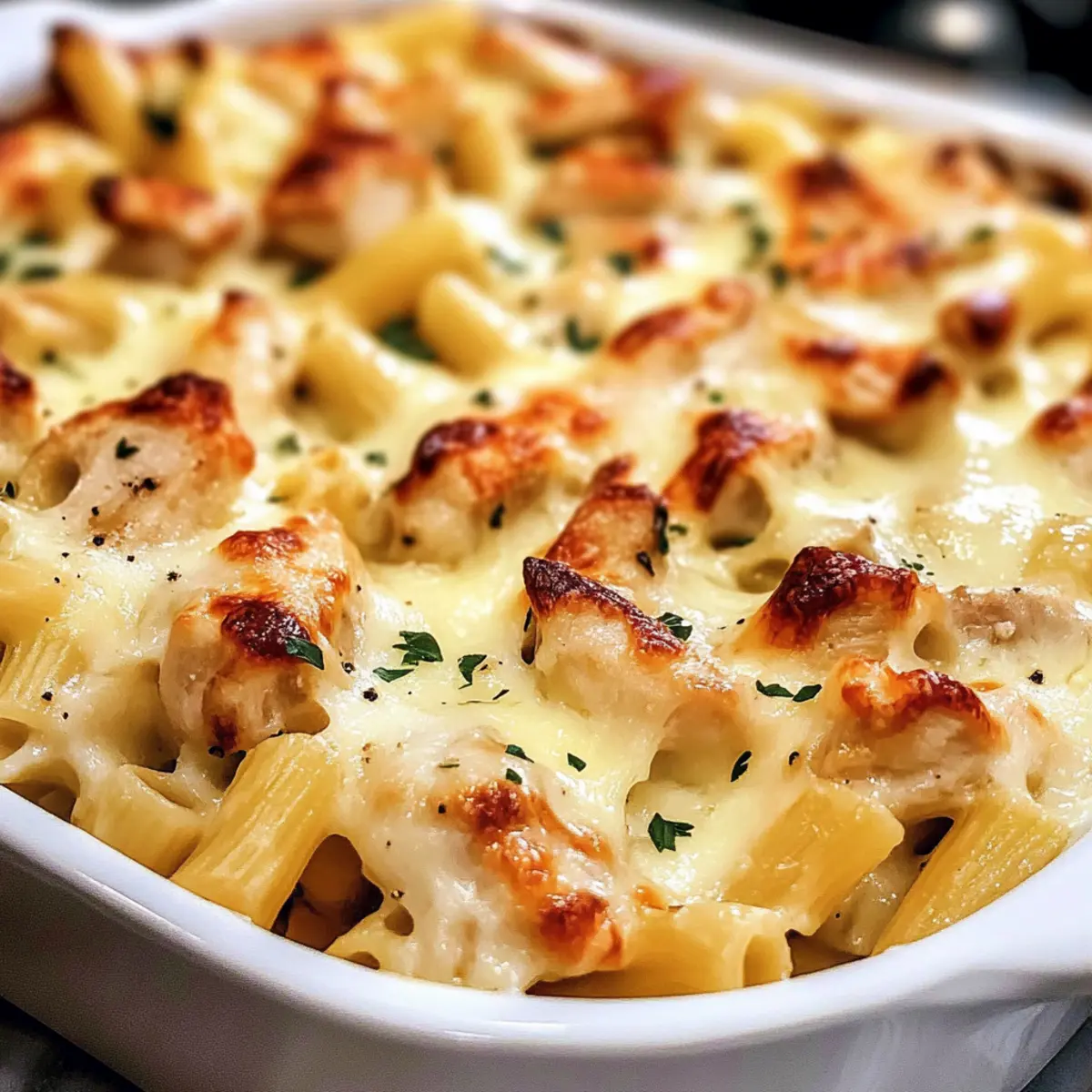 Hühnchen Ranch Nudelauflauf für die ganze Familie