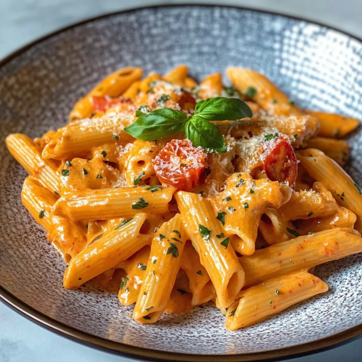 Cremige Tomaten-Knoblauch-Pasta für Herz und Seele