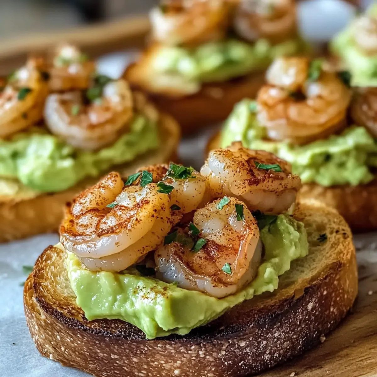 Knoblauch Garnelen Crostini mit Avocado ganz einfach