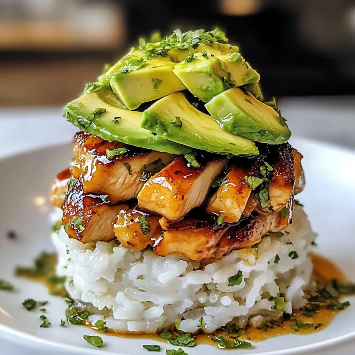 Honig-Limetten-Hühnchen & Avocado-Reis für gesunde Küche