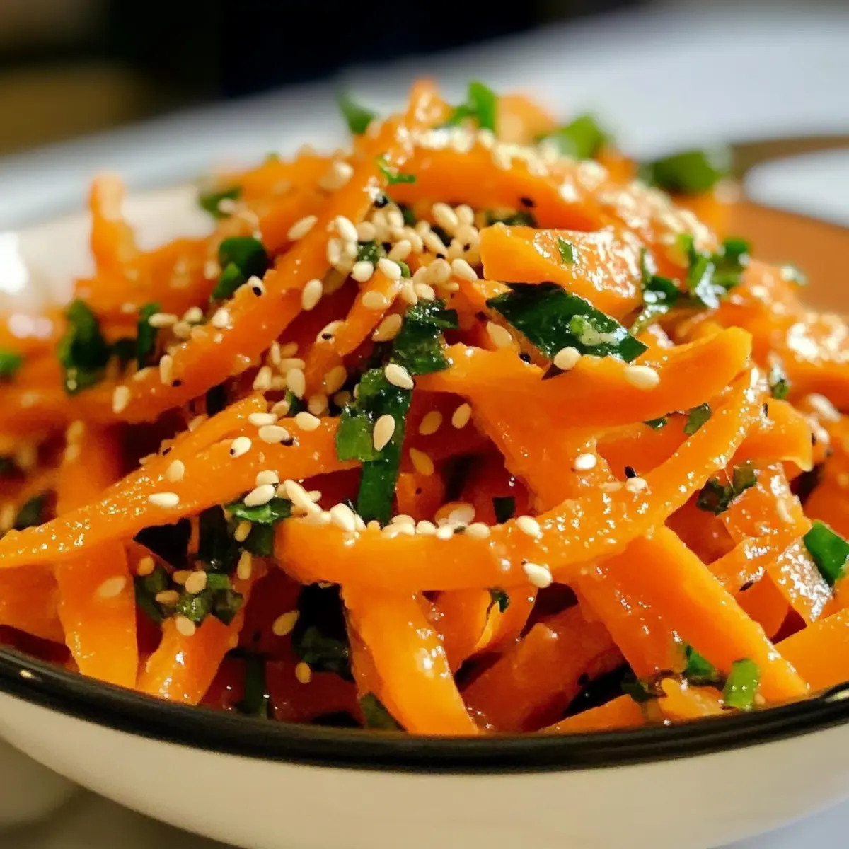 Karottensalat mit Ingwer-Sesam-Dressing frischer Genuss