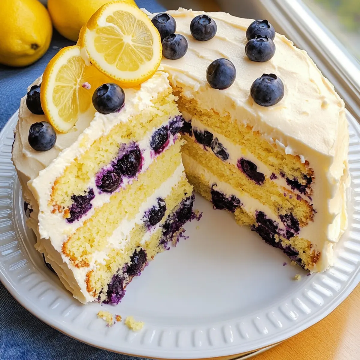Zitronen-Blaubeer-Kuchen für den perfekten Sommertag