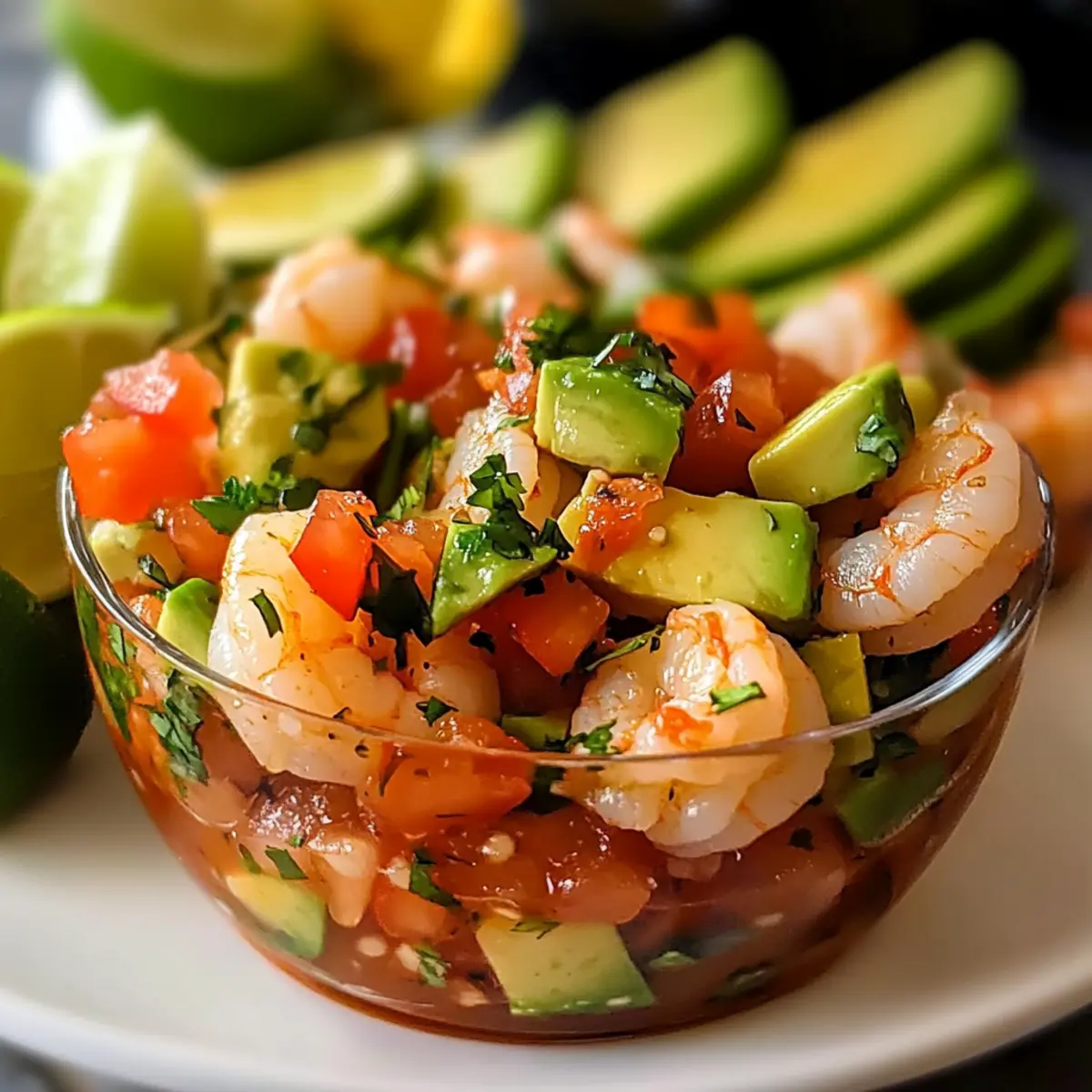 Erfrischender Mexikanischer Garnelencocktail mit Avocado