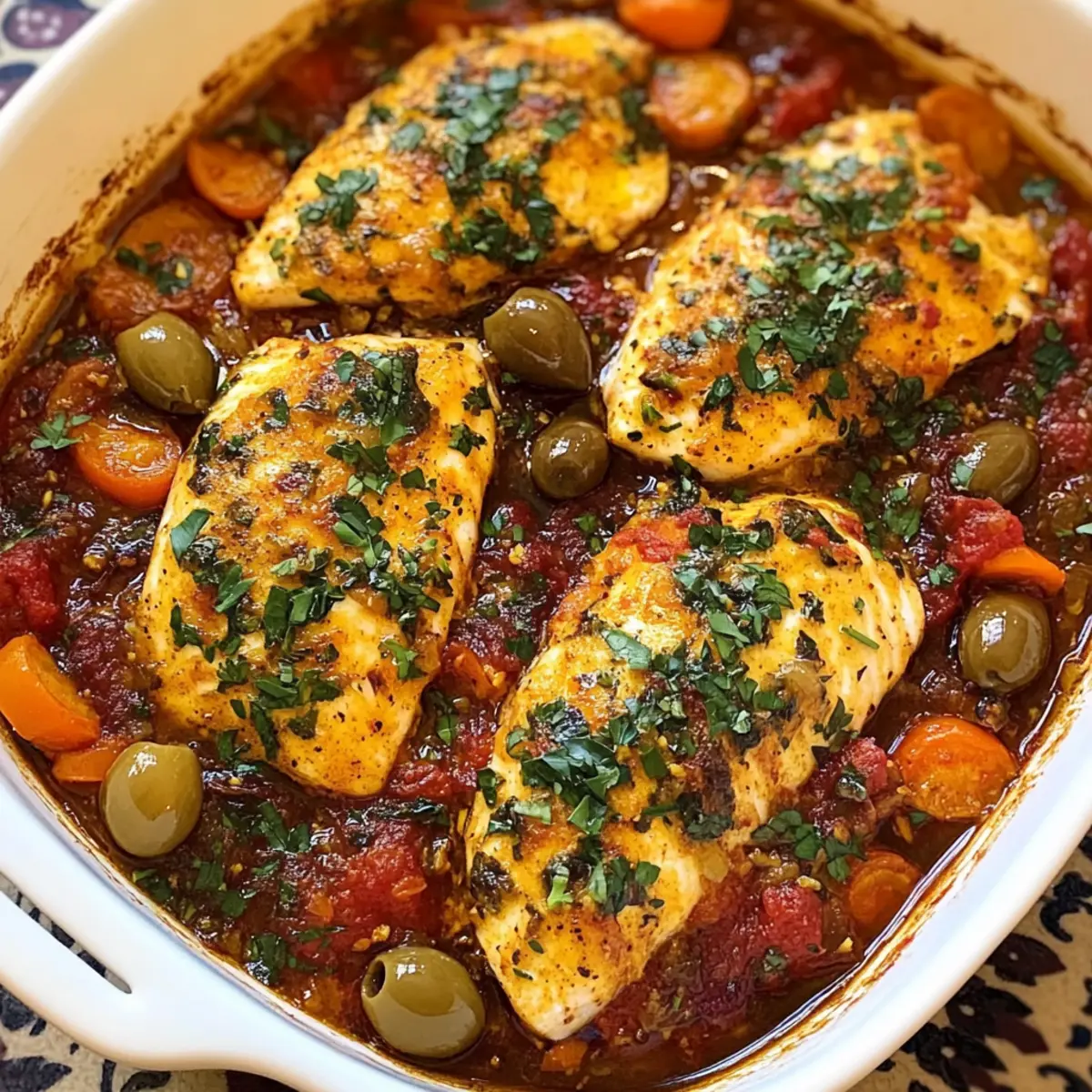 Marokkanischer Fisch-Tajine mit Ingwer und Safran