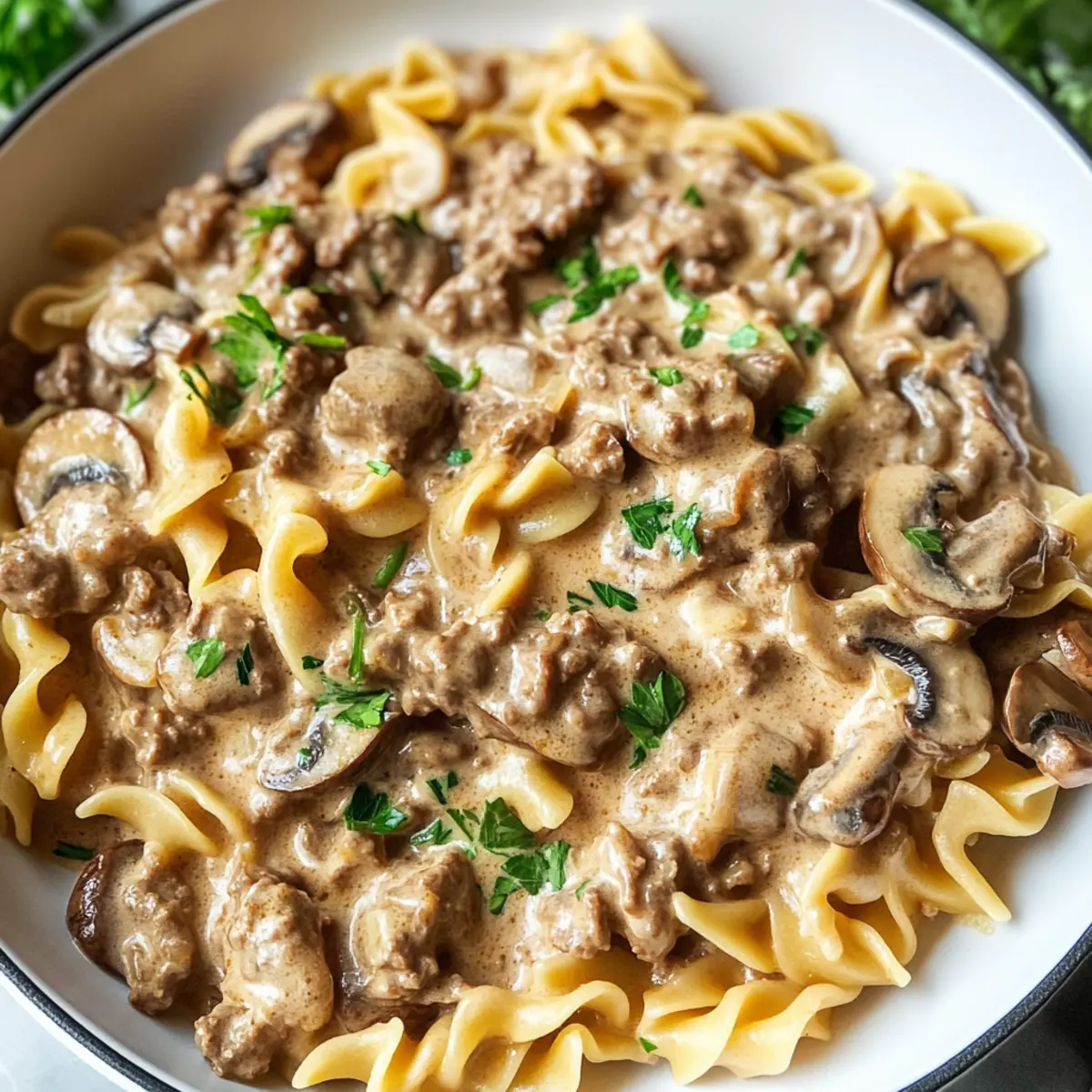 Topf Rindfleisch Stroganoff für die ganze Familie