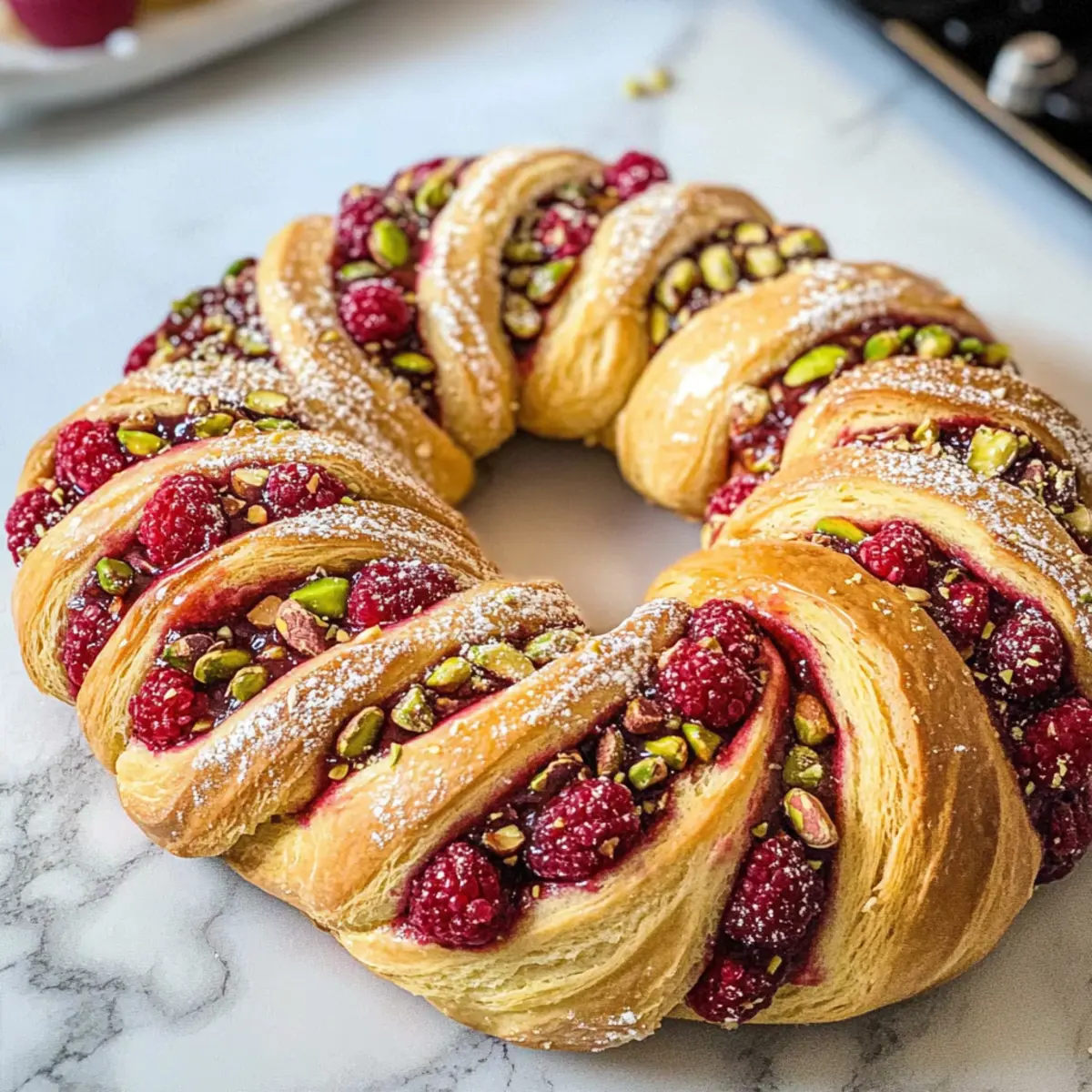 Himbeer- und Pistazienkranz Rezept für die Feiertage