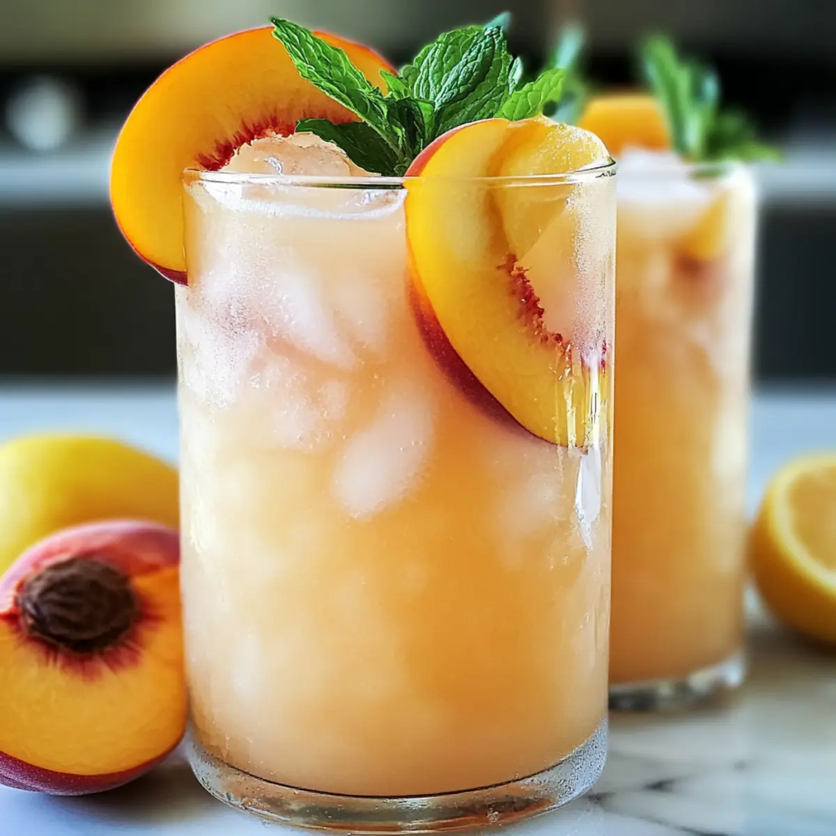 Erfrischende Pfirsich-Limonade für heiße Sommertage