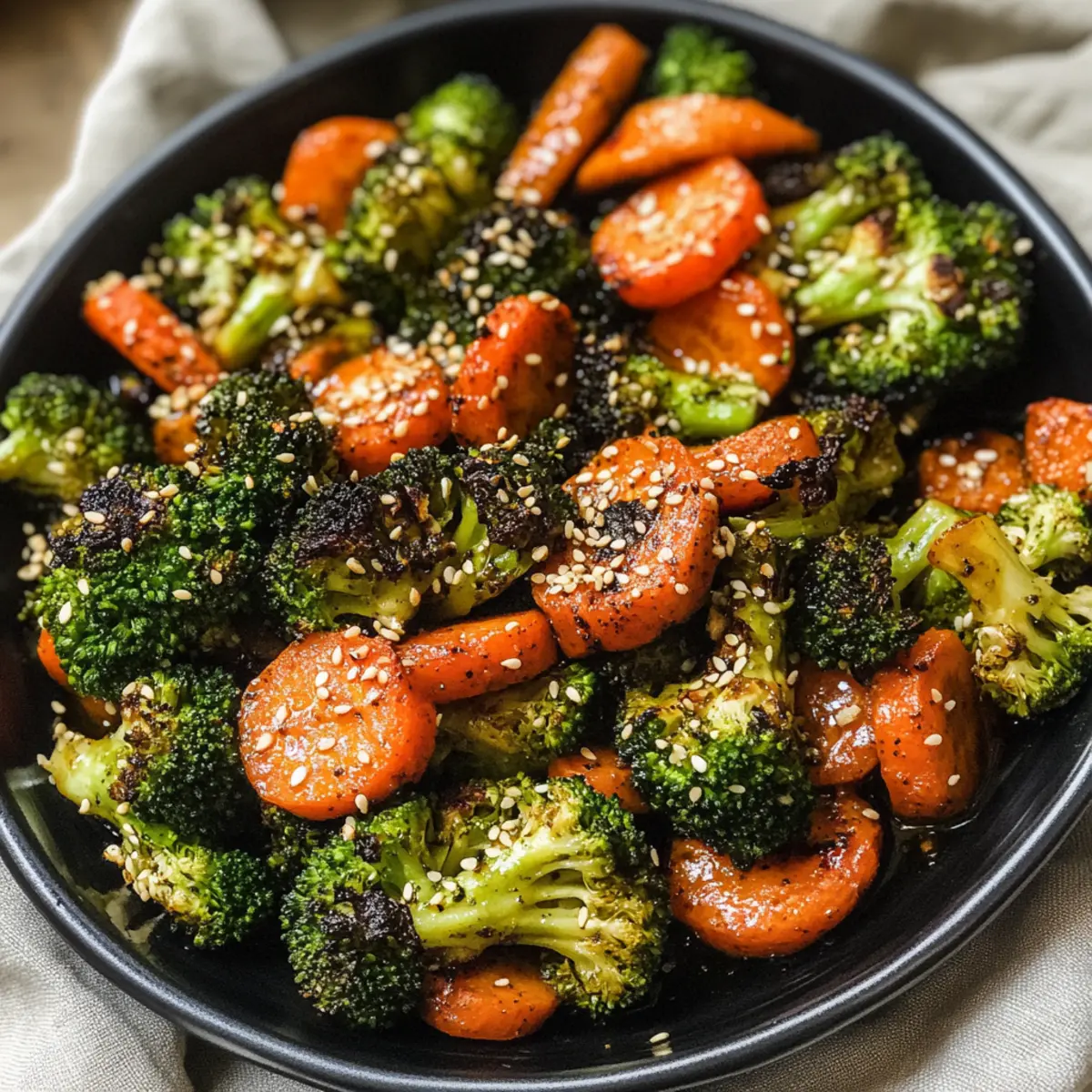 Gerösteter Brokkoli & Karotten mit asiatischem Twist