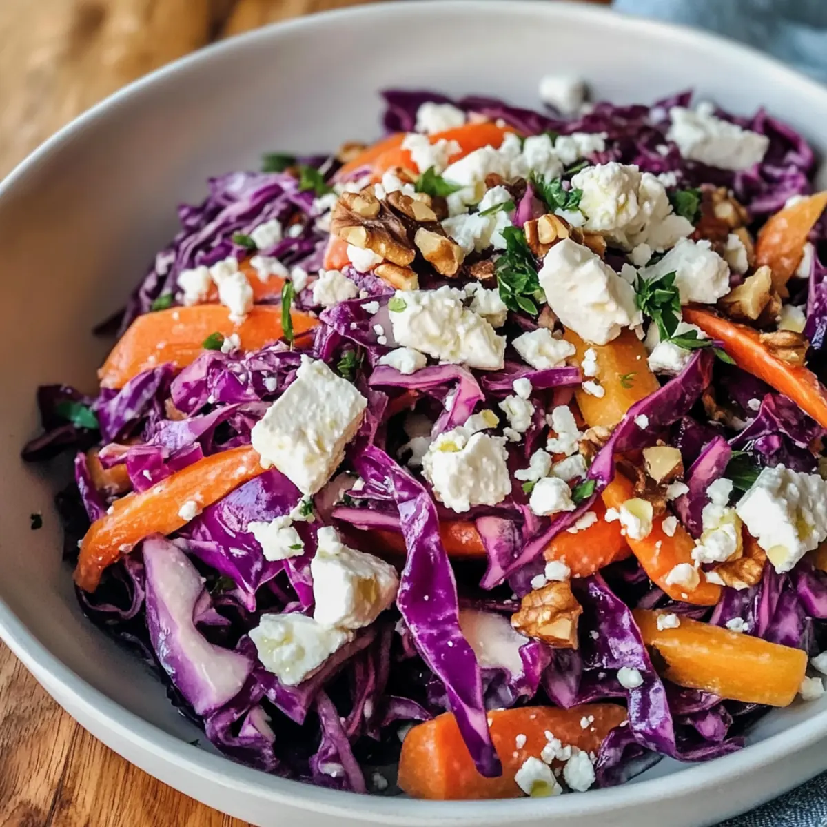 Rotkohlsalat mit Feta - Ein bunter Wintergenuss