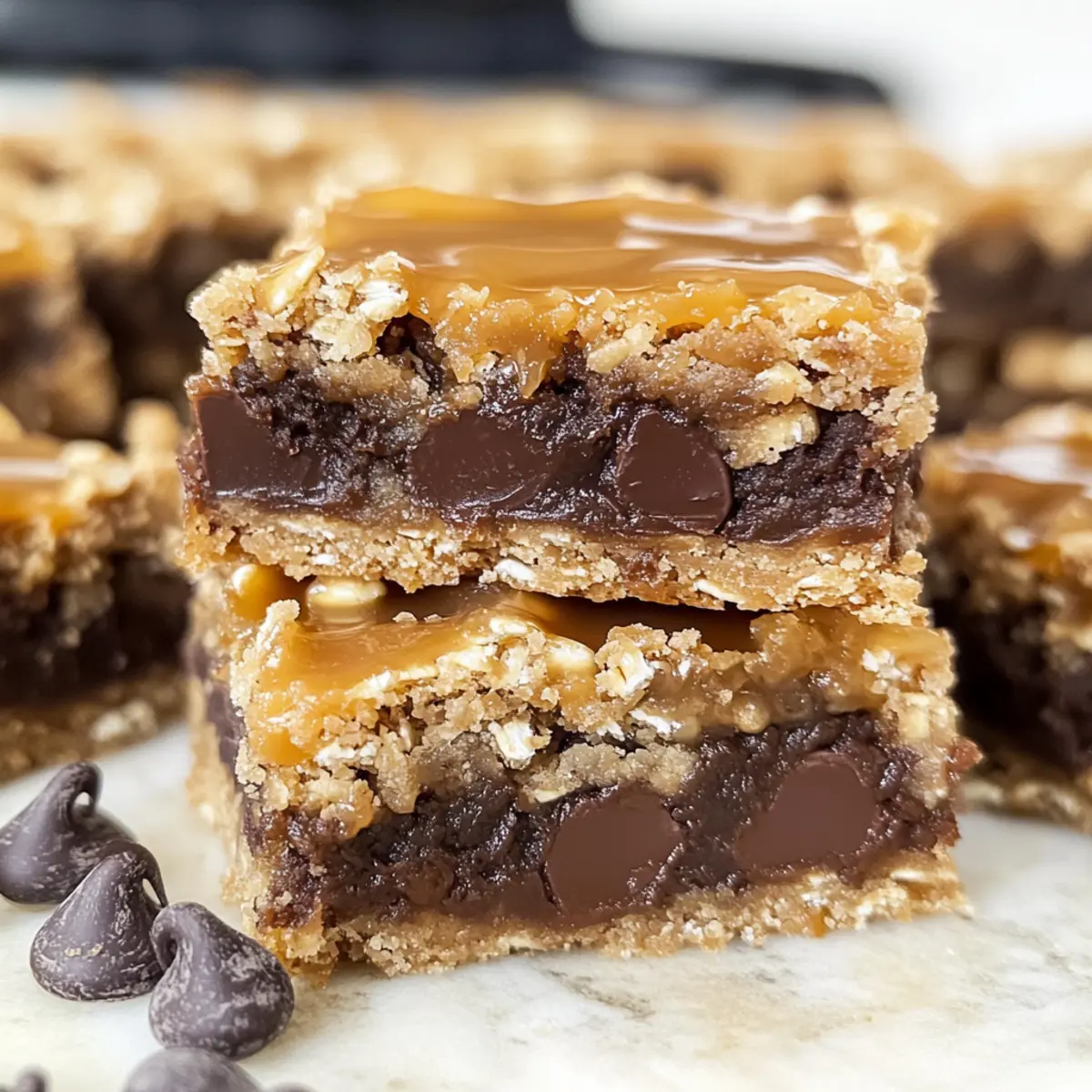 Gesalzene Karamell Schokoladenstückchen Riegel delikate Haferkekse