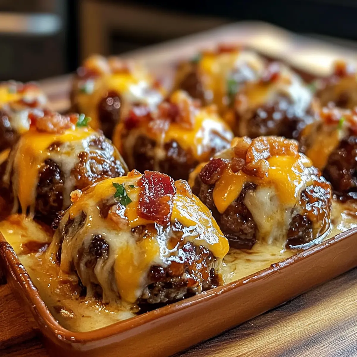 Sizzling Bourbon BBQ Bacon Cheeseburger Fleischklops