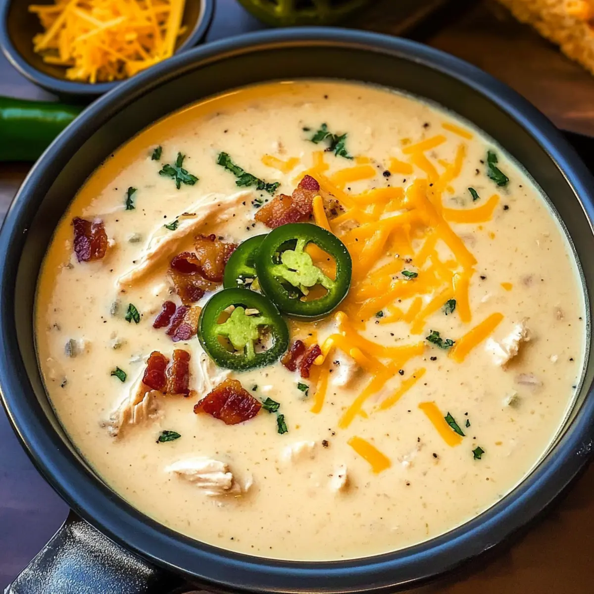 Scharfe Jalapeño-Popper-Hühnchensuppe für Gemütliche Abende