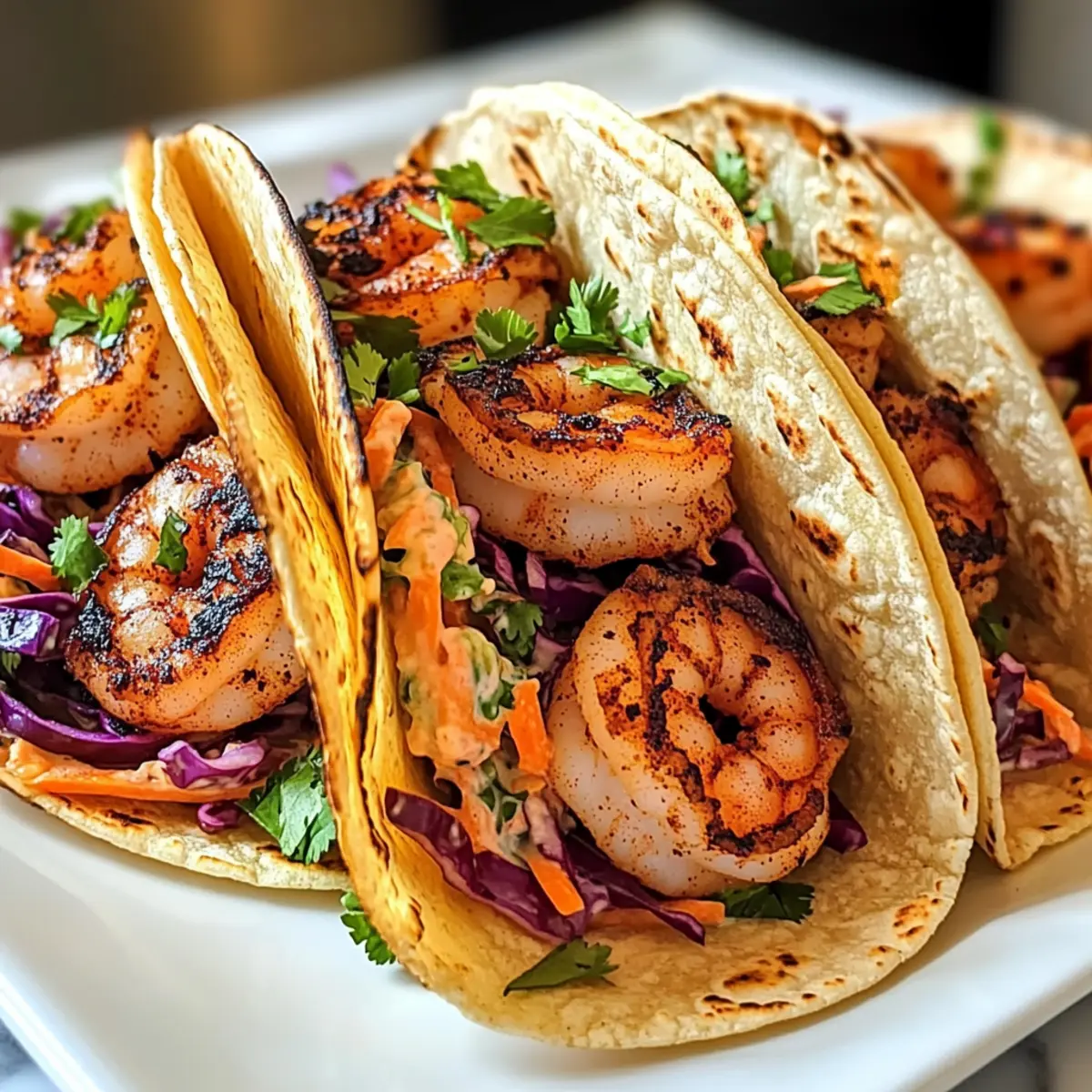 Schwarze Garnelen Tacos mit Slaw für jeden Tag