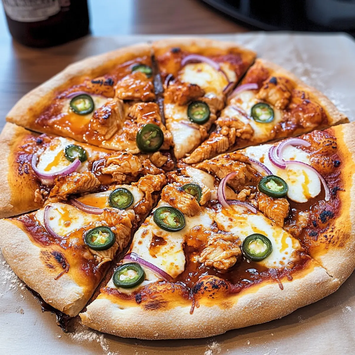 Buffalo Hühnchen Pizza für den ultimativen Genuss
