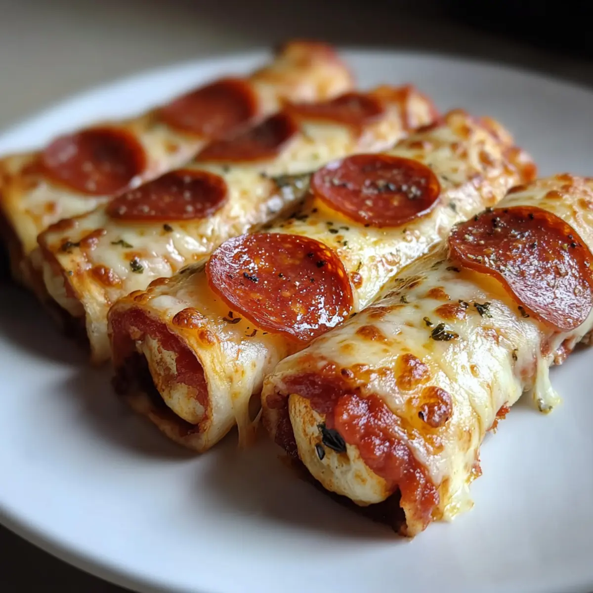 Käse-Pepperoni-Pizza-Rollen im Handumdrehen