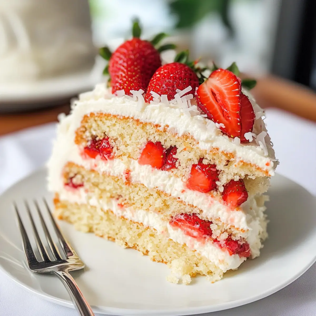 Kokosnuss Erdbeer Kuchen für den perfekten Sommer