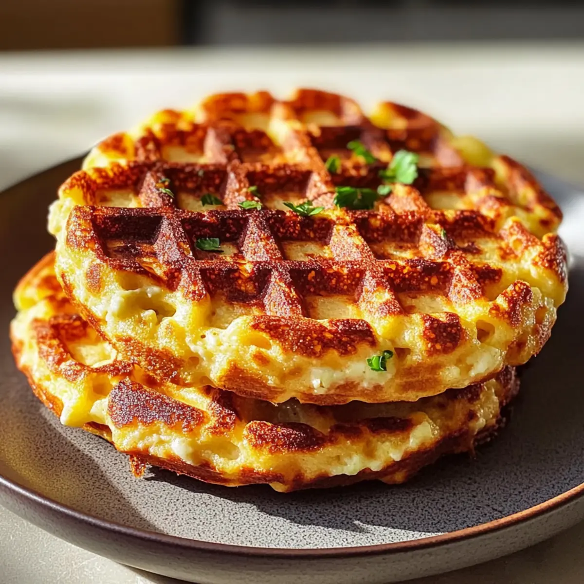 Hüttenkäse Chaffle für High-Protein Snack